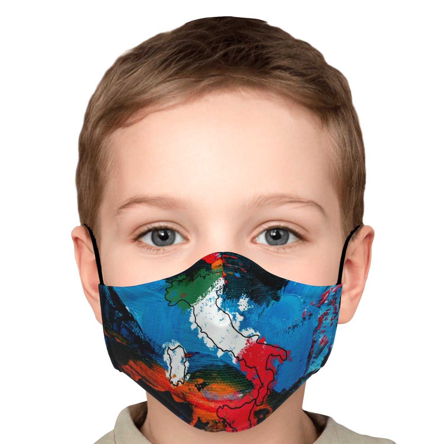 Italy Flag Map Paint Face Mask + 2 PM 2.5 Filters