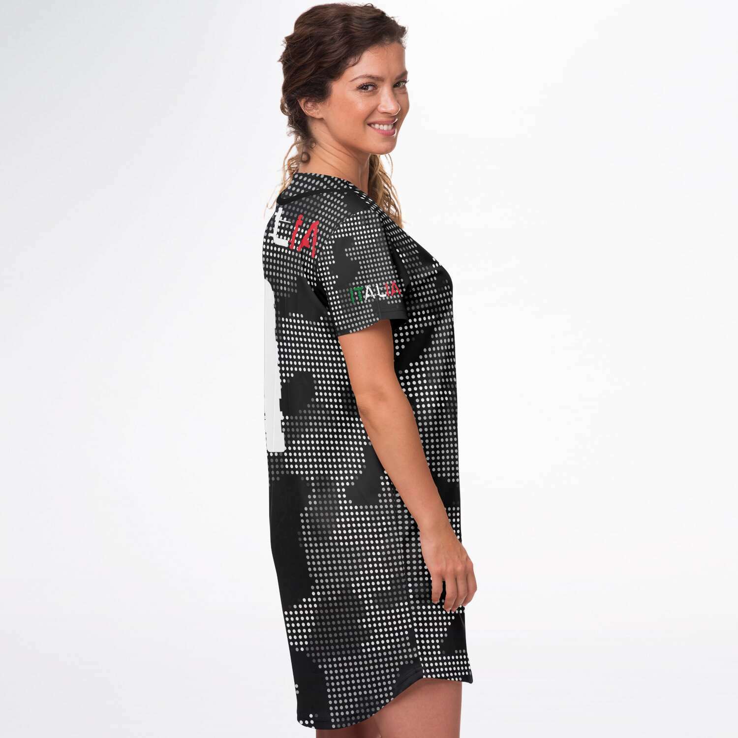 Italia Inside Nr 1 Carbon Fiber Camo Baseball Jersey Dress