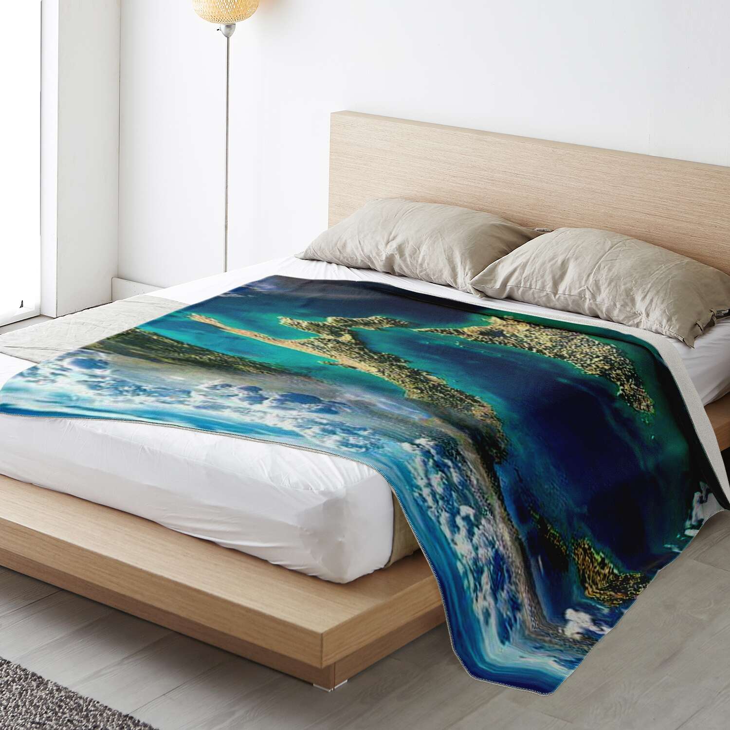 Italy Satellite View Premium Microfleece Blanket