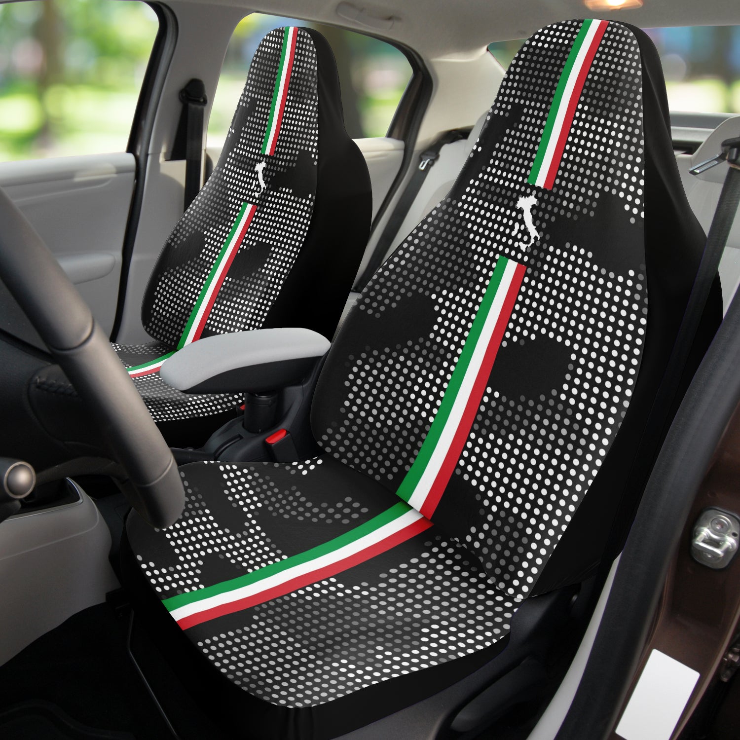 Italia Carbon Grey Car Seat Covers (Set Of 2)