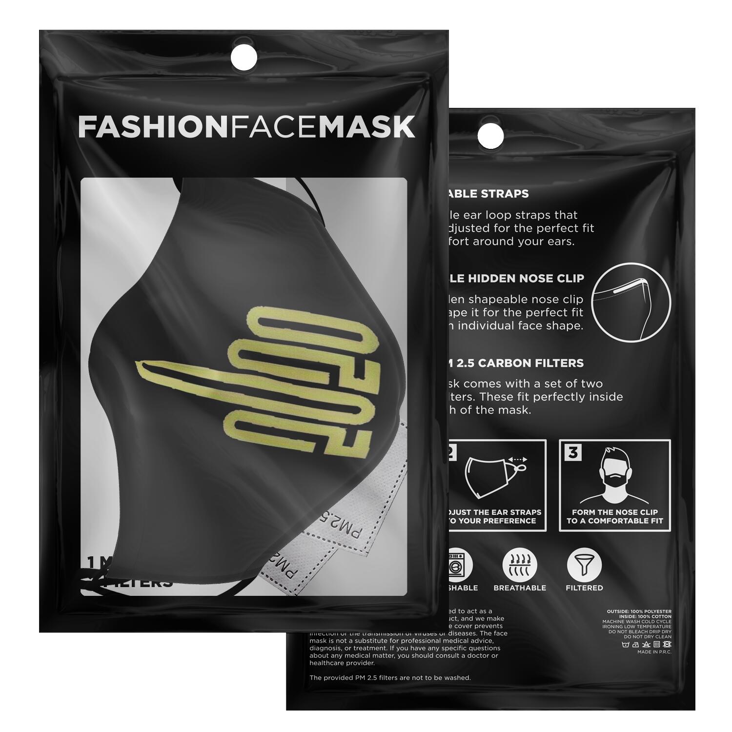 2020 Mid-Finger Face Mask + 2 PM 2.5 Filters