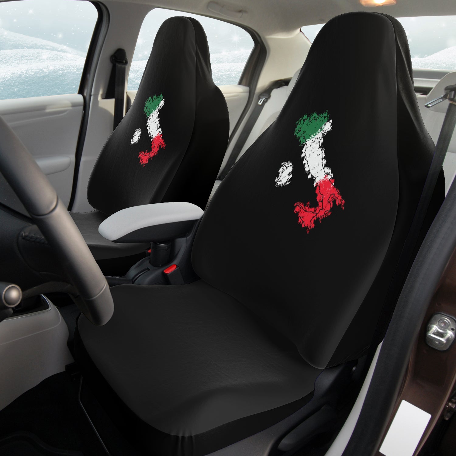 Italy Flag Map Car Seat Covers (Set Of 2)