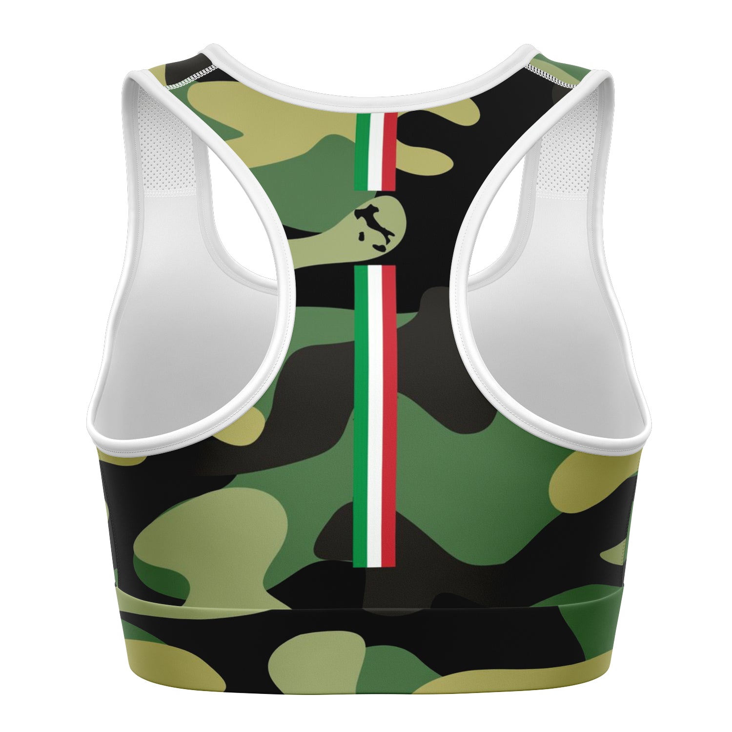 Italia Green Camo Sports Bra