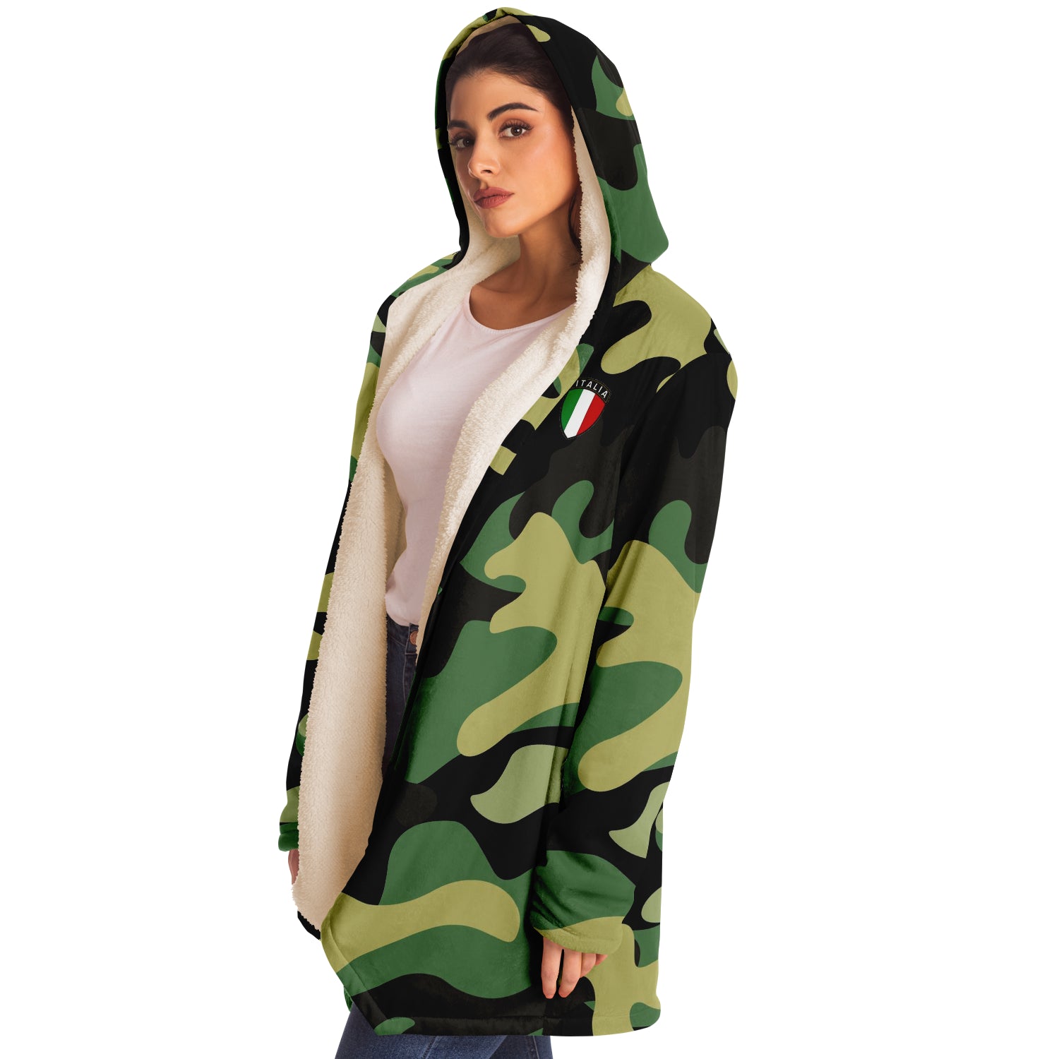 Italia Gren Camo Microfleece Cloak