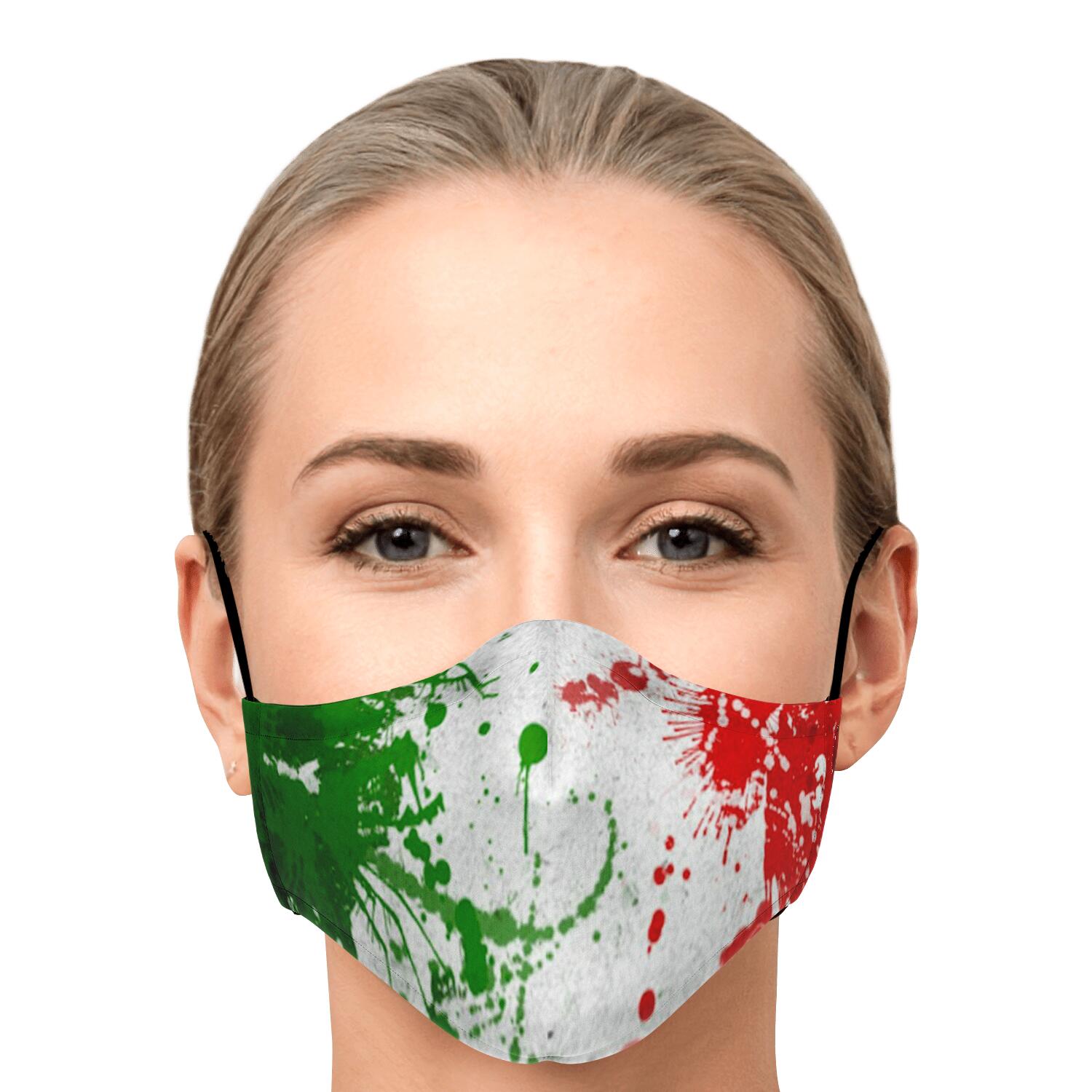 Italian Flag Art Custom Face Mask + 2 PM 2.5 Filters