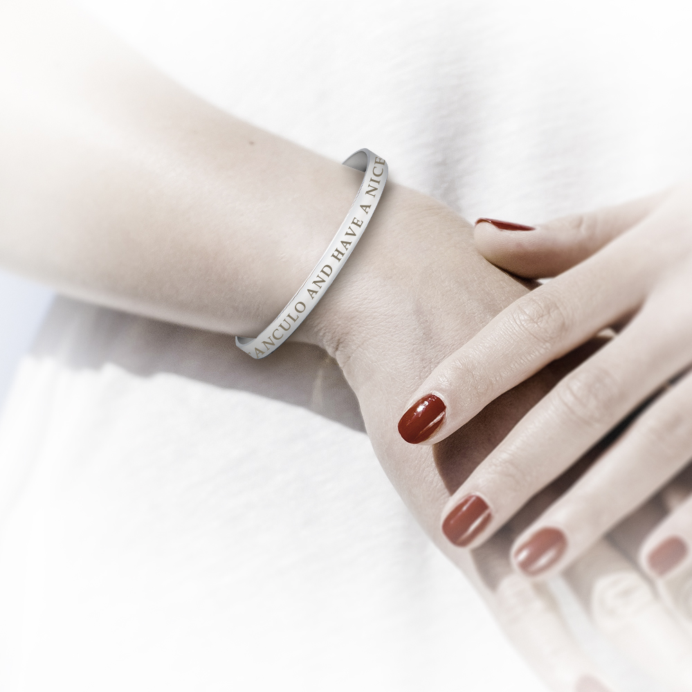 Vaffanculo And Have A Nice Day Women Open Cuff Bangle Bracelet