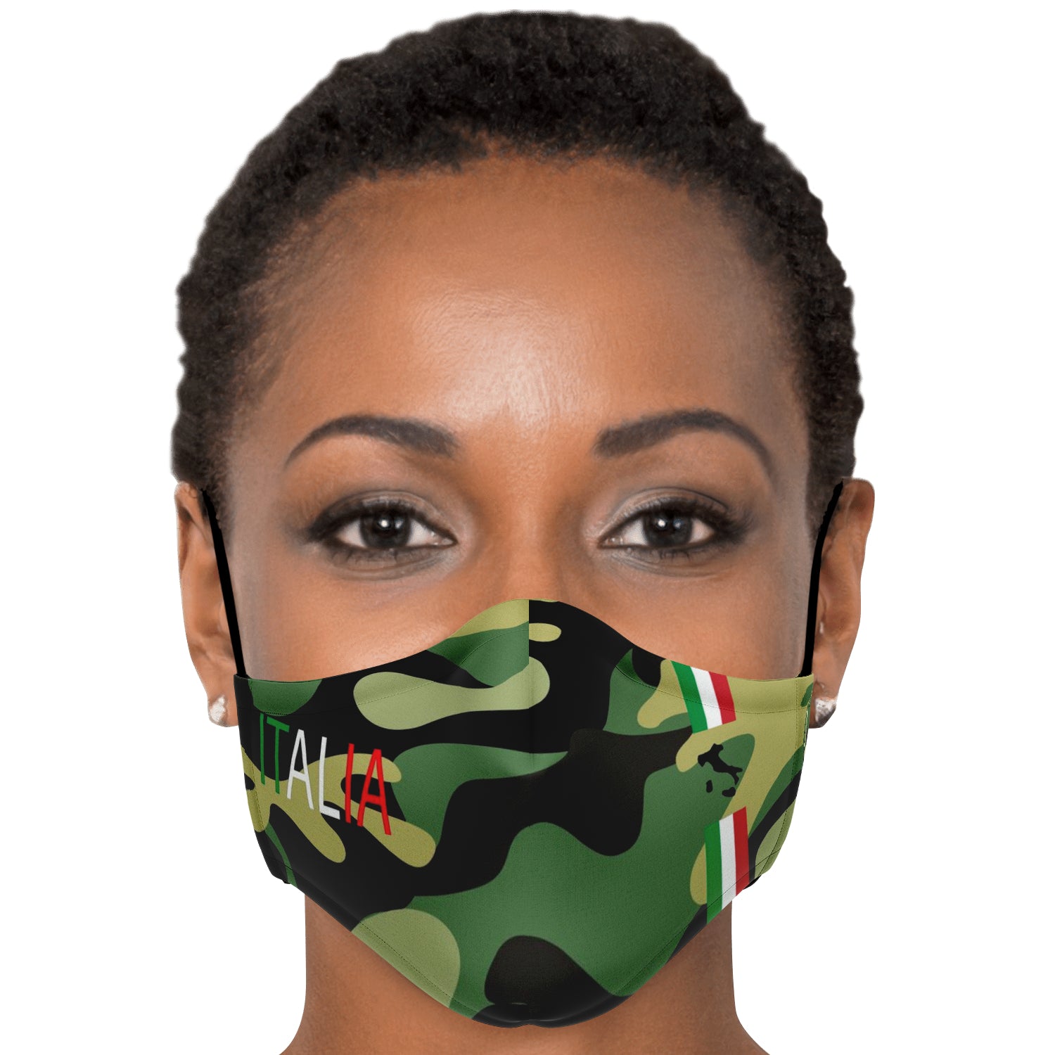 Italia Green Camo Face Mask + 2 PM 2.5 Filters