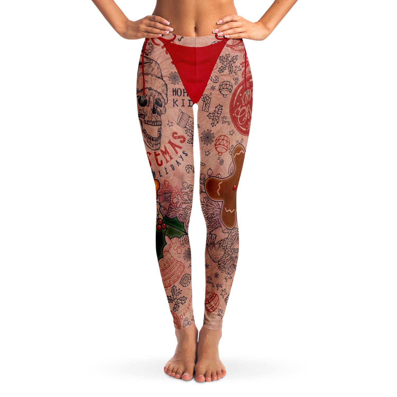 Santa Tattoo Xmas Leggings