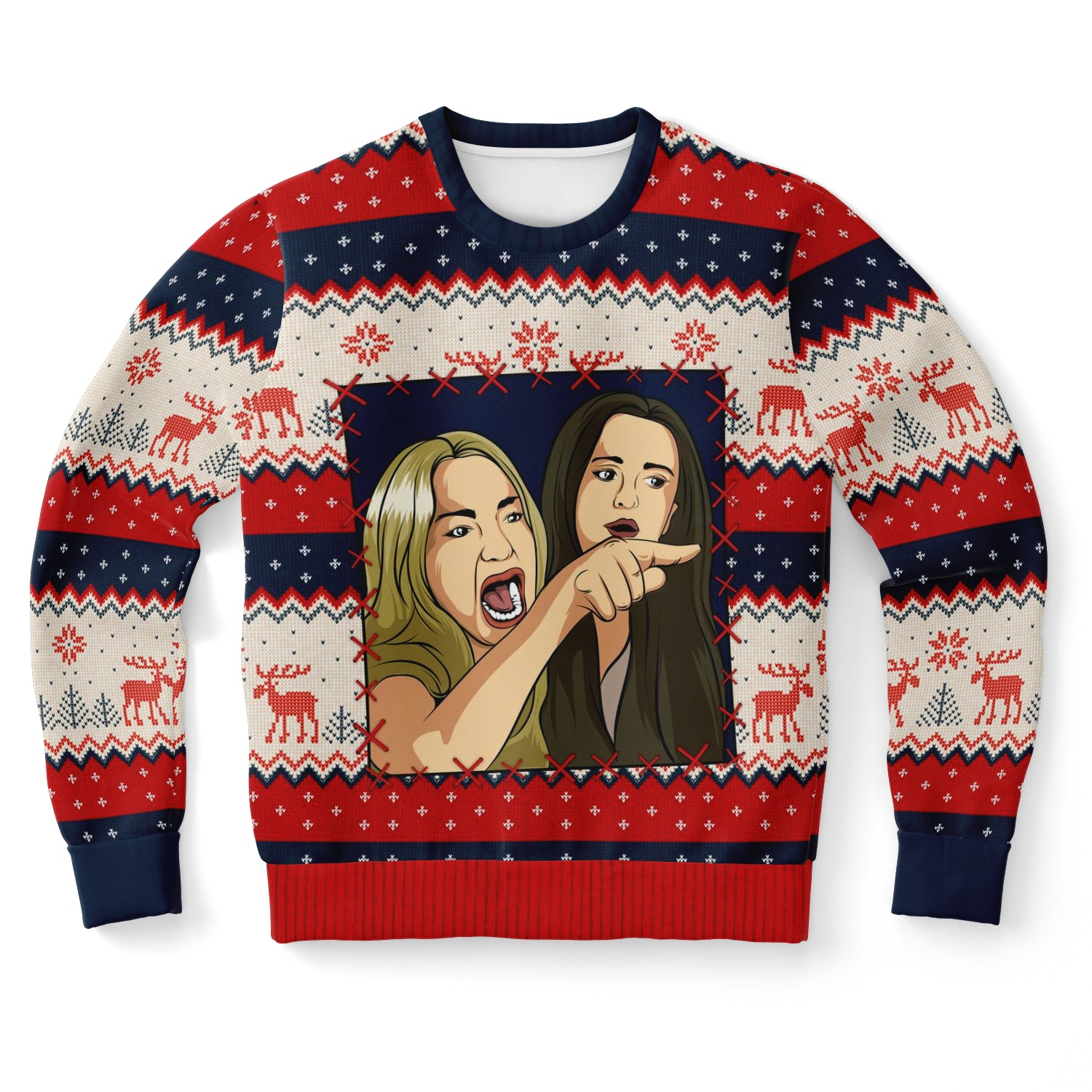 Woman Yelling At Cat Part 1 Ugly Xmas Sweatshirt