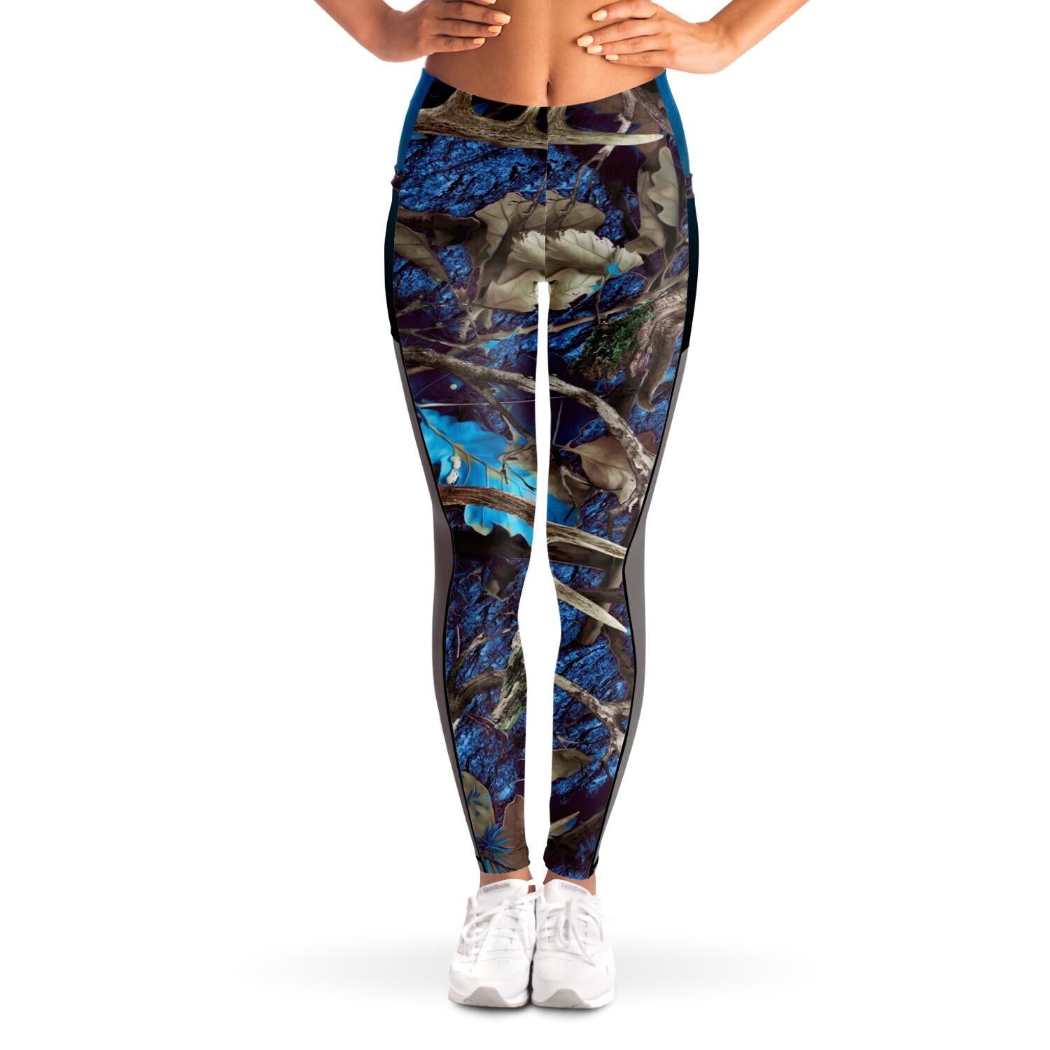 Blu Camo Mesh Pocket Leggings