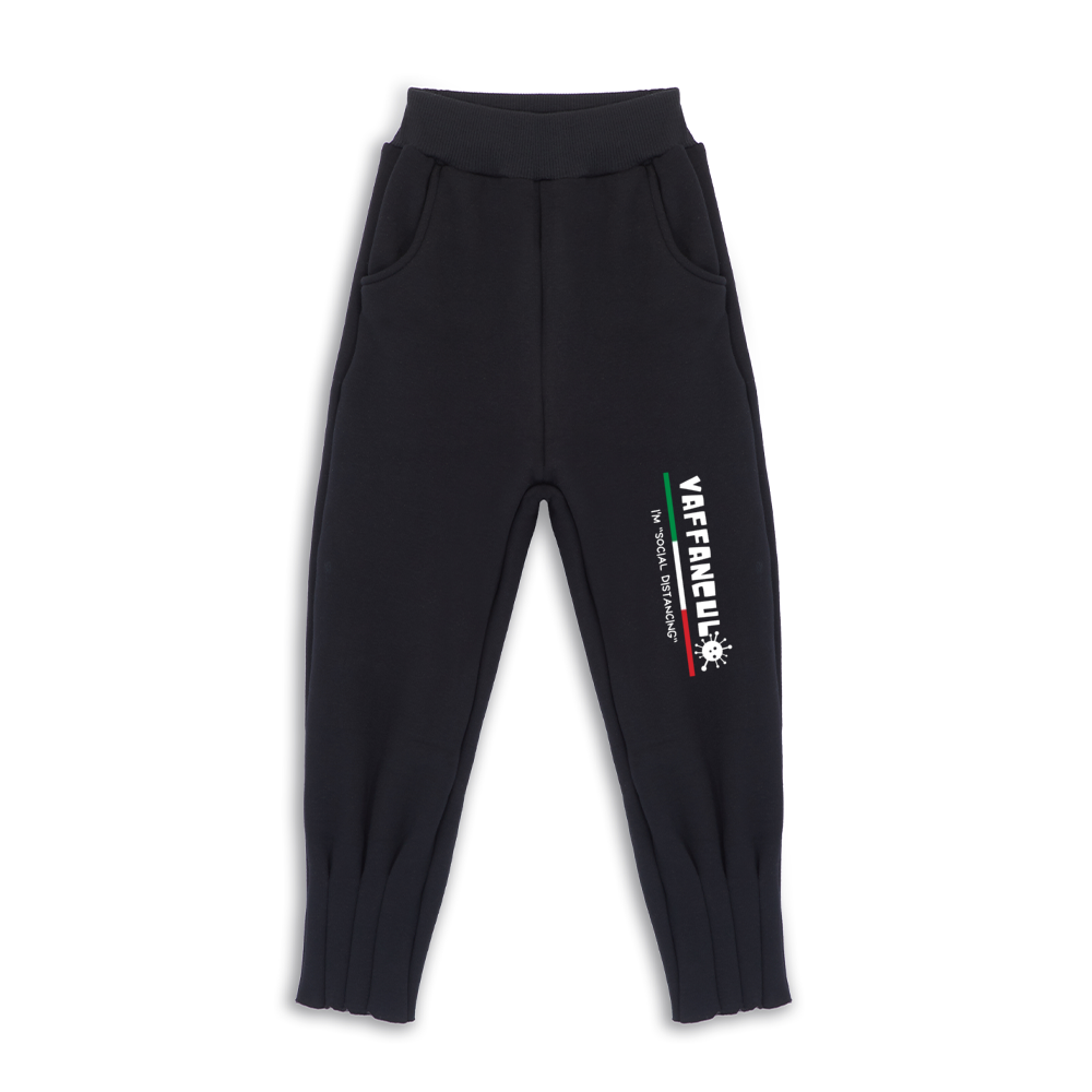 Vaffanculo Social Distancing Girl's Plus Velvet Mid-Waisted Long Jogger Pants