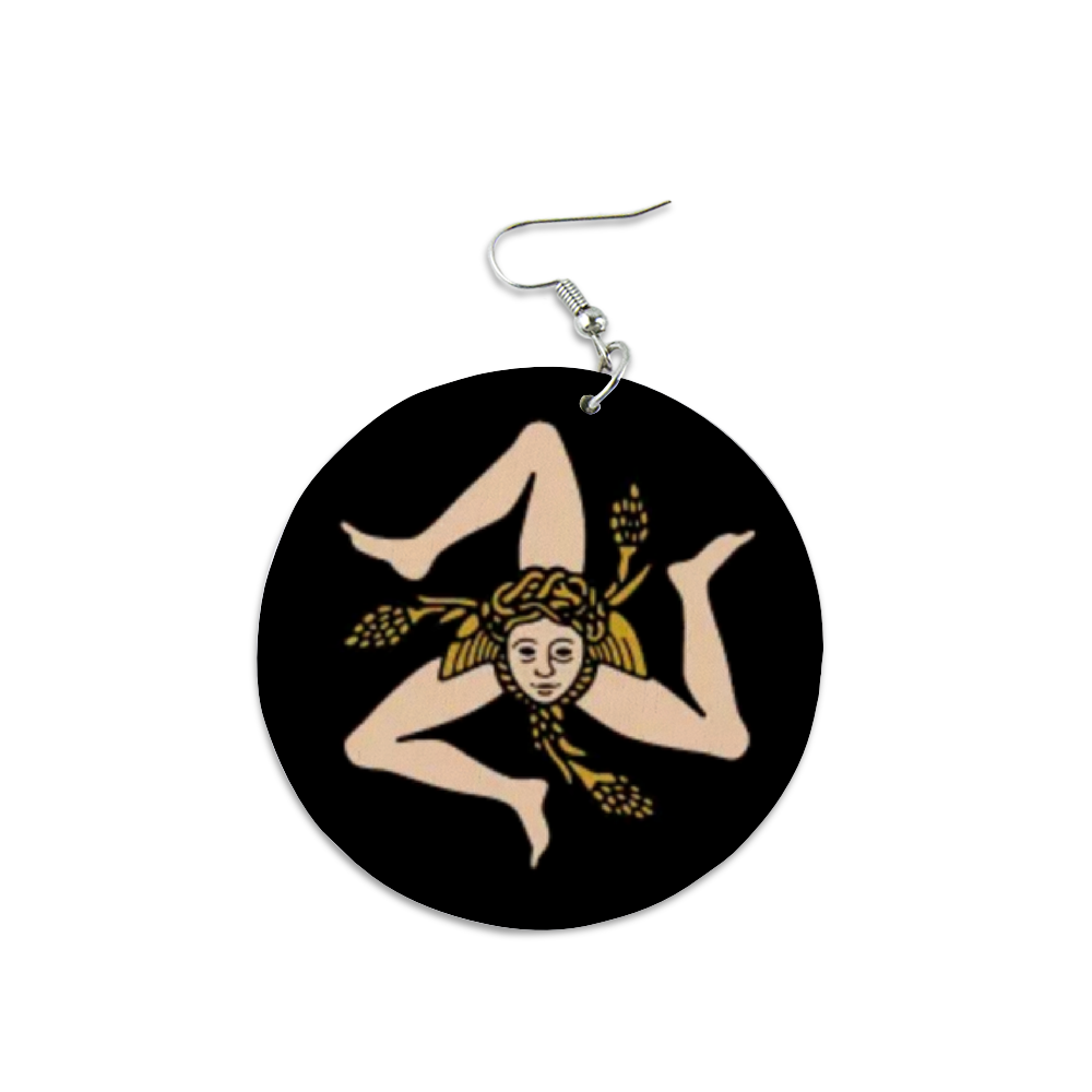 Sicilian Round Wooden Earrings