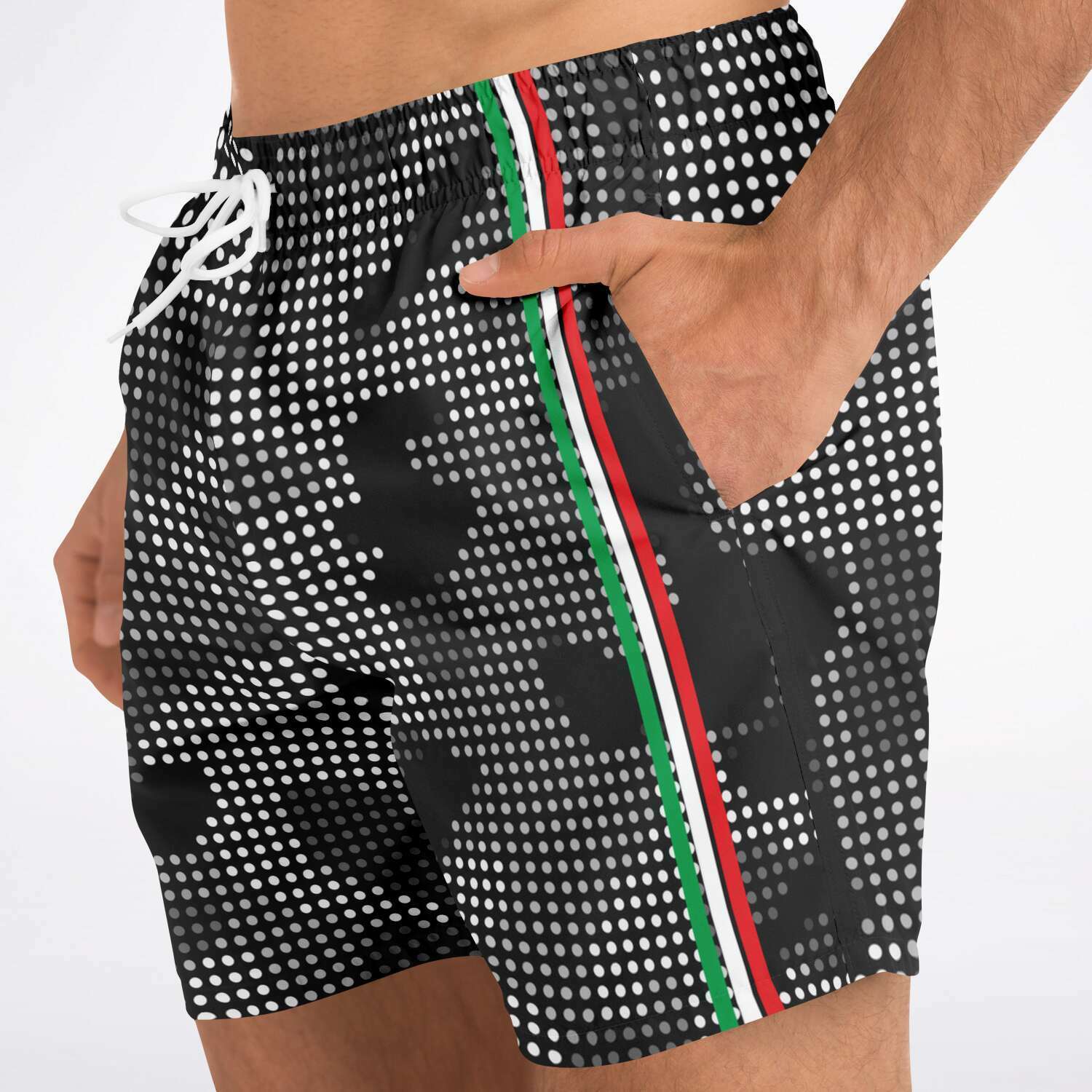 Italia Flag Map Carbon Fiber Camo Swim Trunks Men