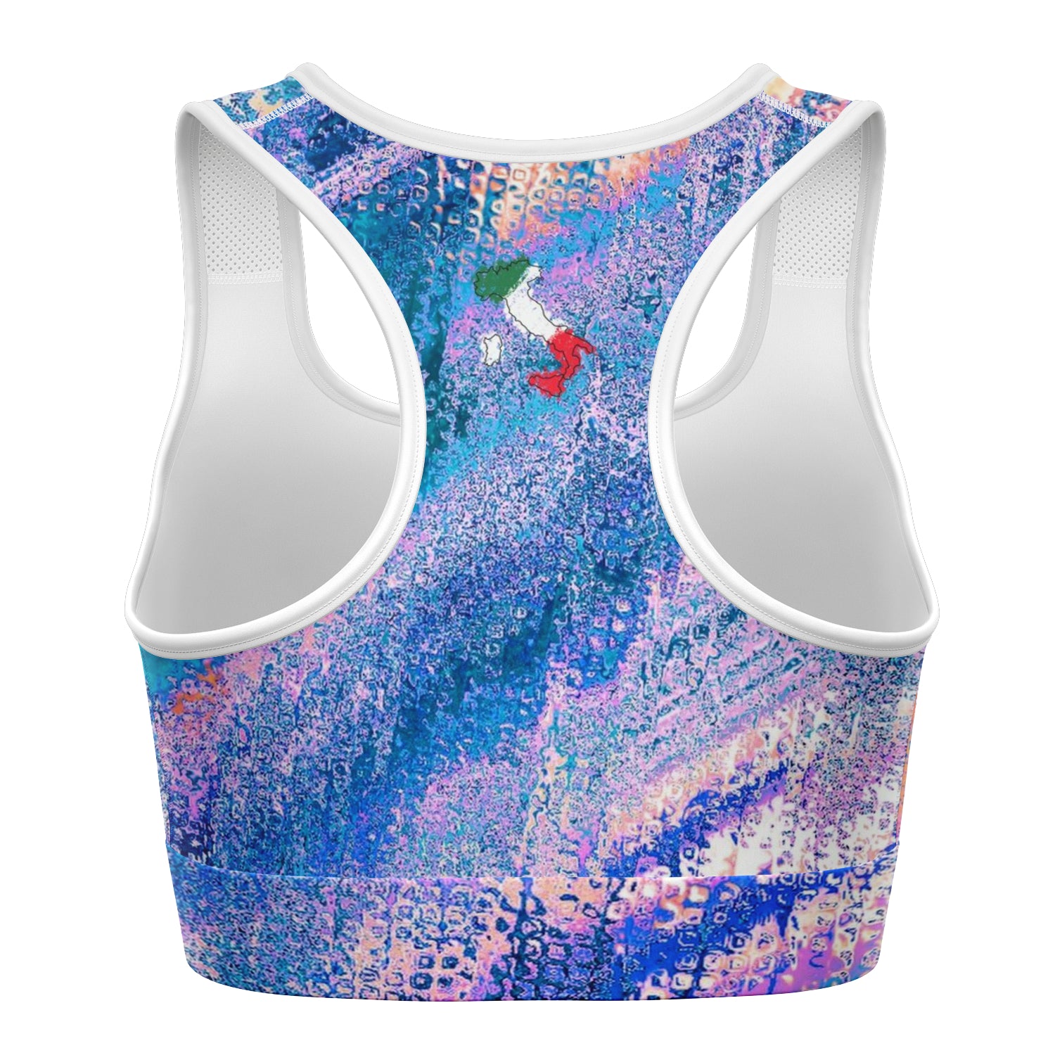 Italy Flag Map Paint Sports Bra