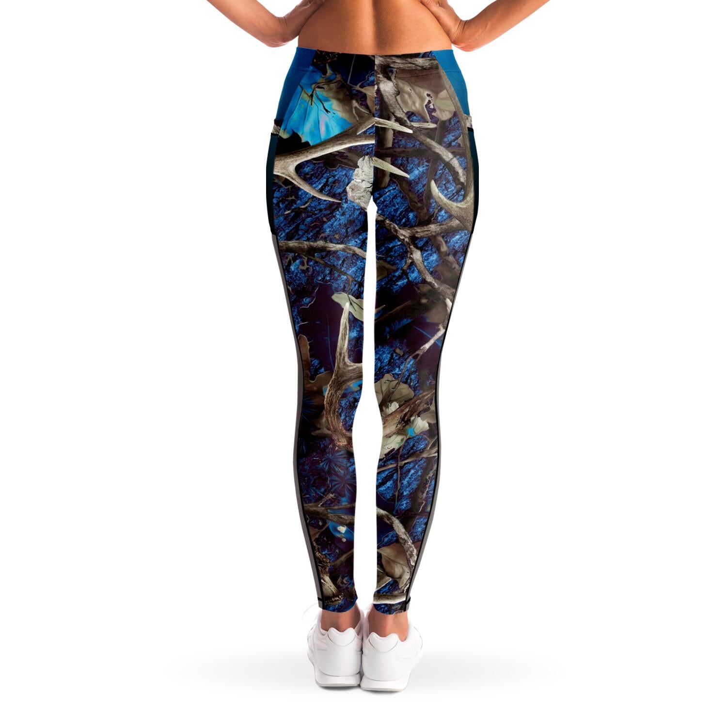 Blu Camo Mesh Pocket Leggings