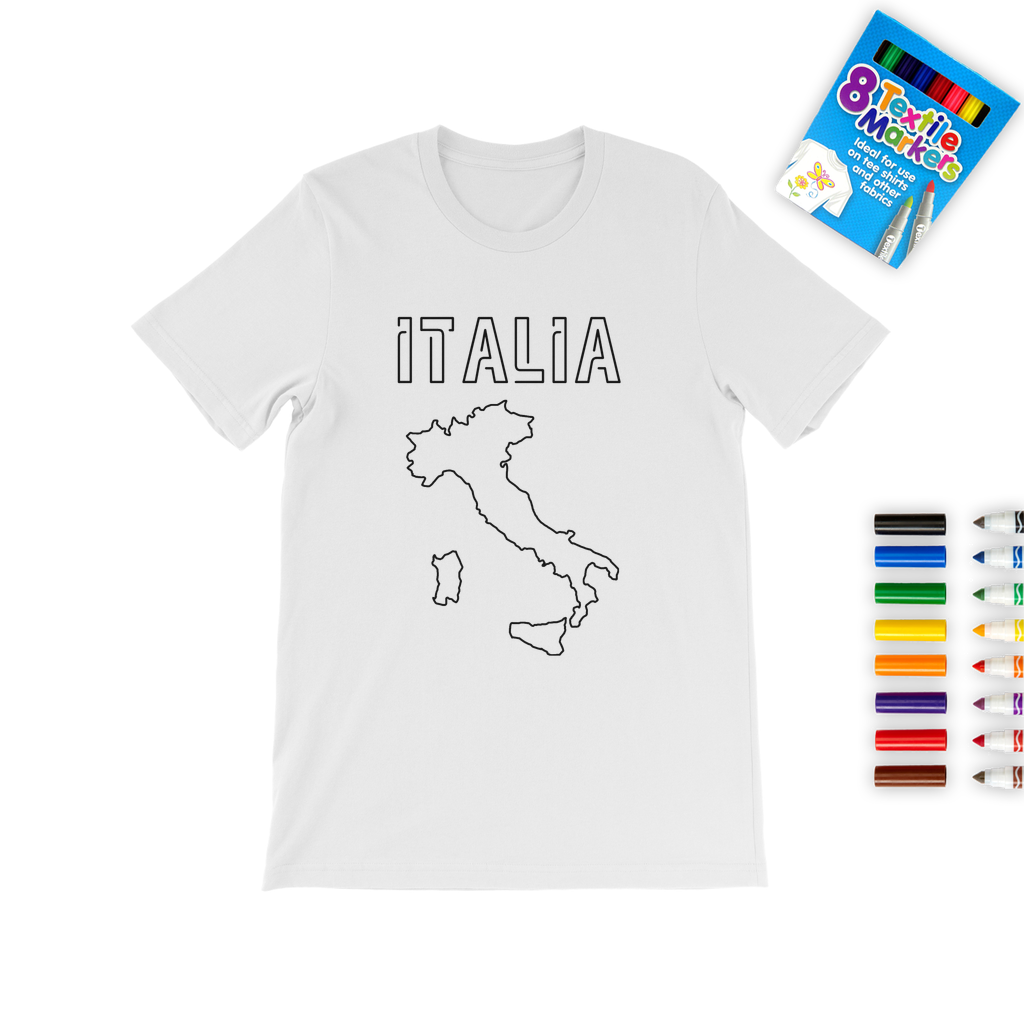 Italia Colouring T-Shirt + 8 Textile Markers