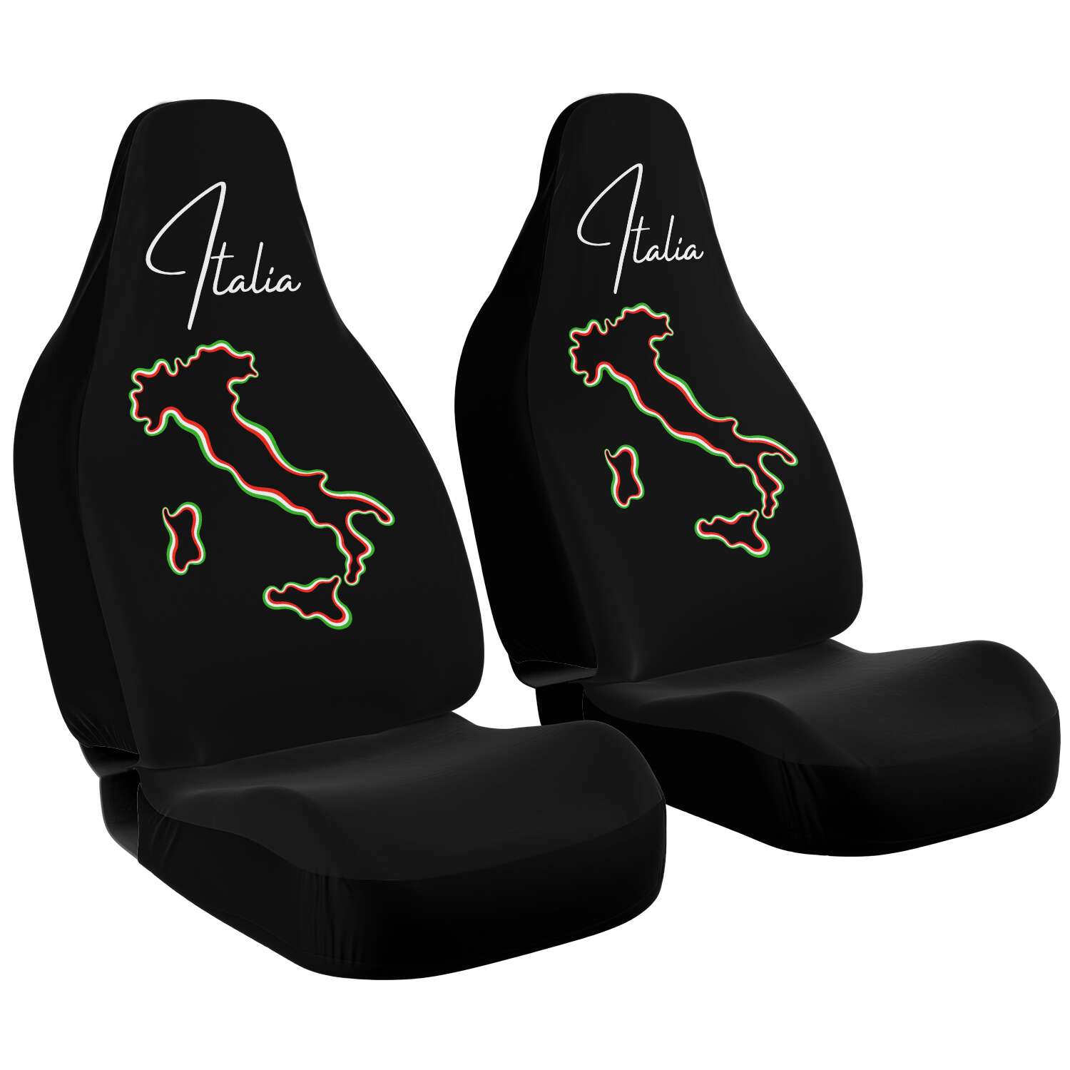 Italia Flag Map Car Seat Covers (Set Of 2)