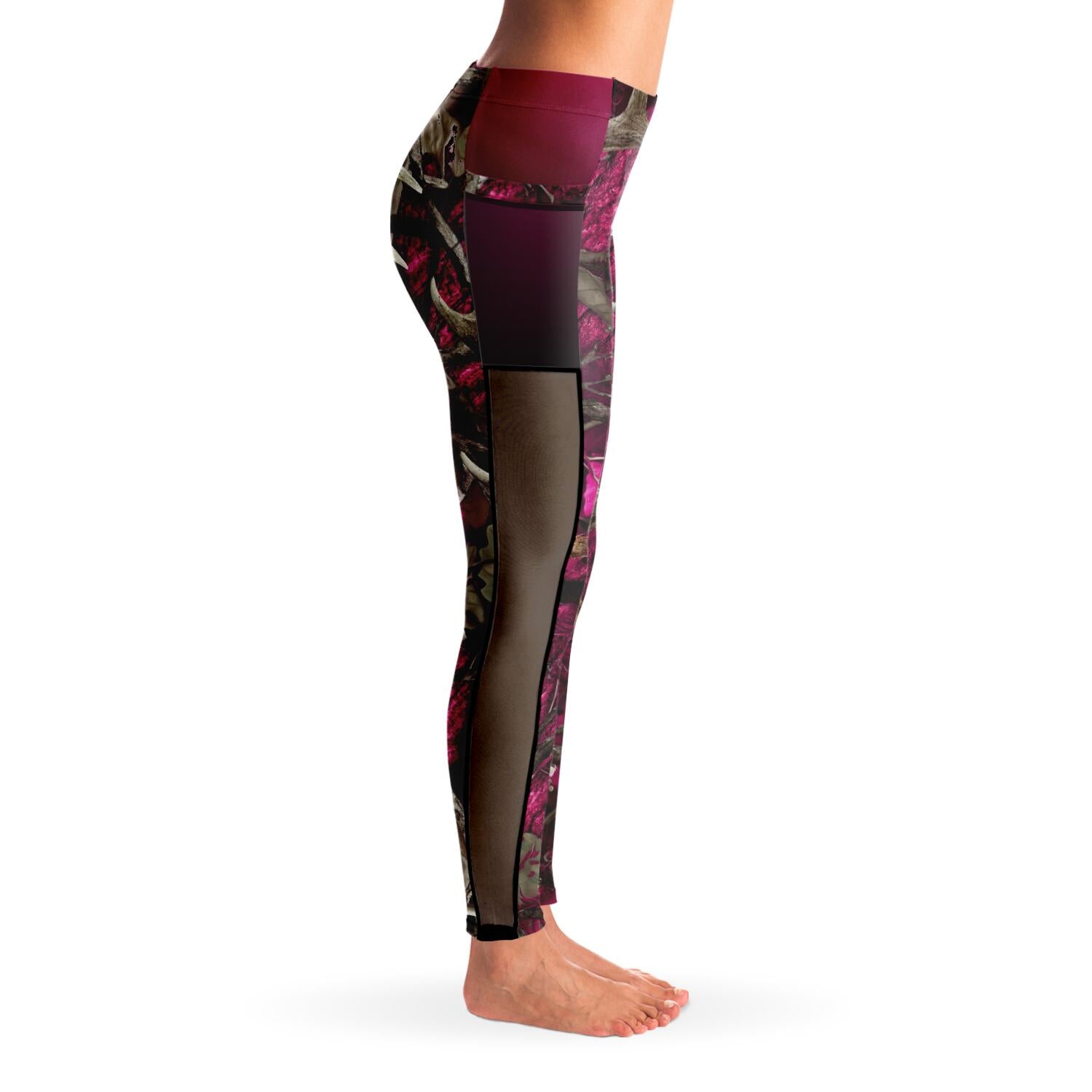 Pink Camo Mesh Pocket Leggings