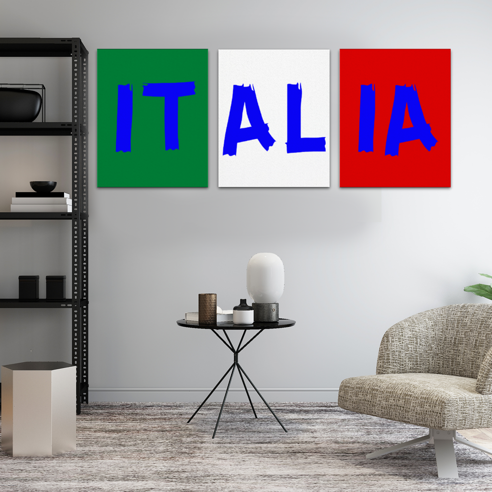 Italia Assembled Frameless 3 pcs 16" x 20" Canvas Print Wall Art 3-Pieces/Set With Wooden Frames