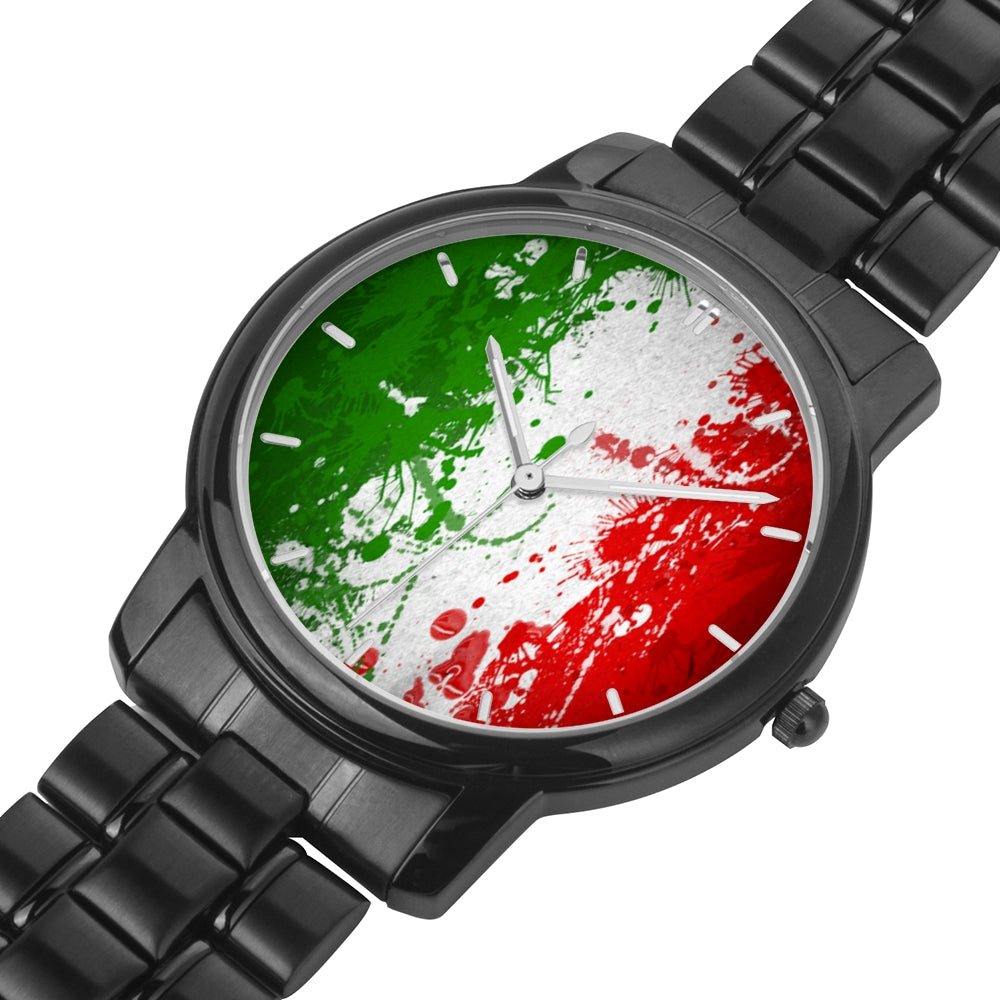 Italian Flag Art Steiless Steel Watch