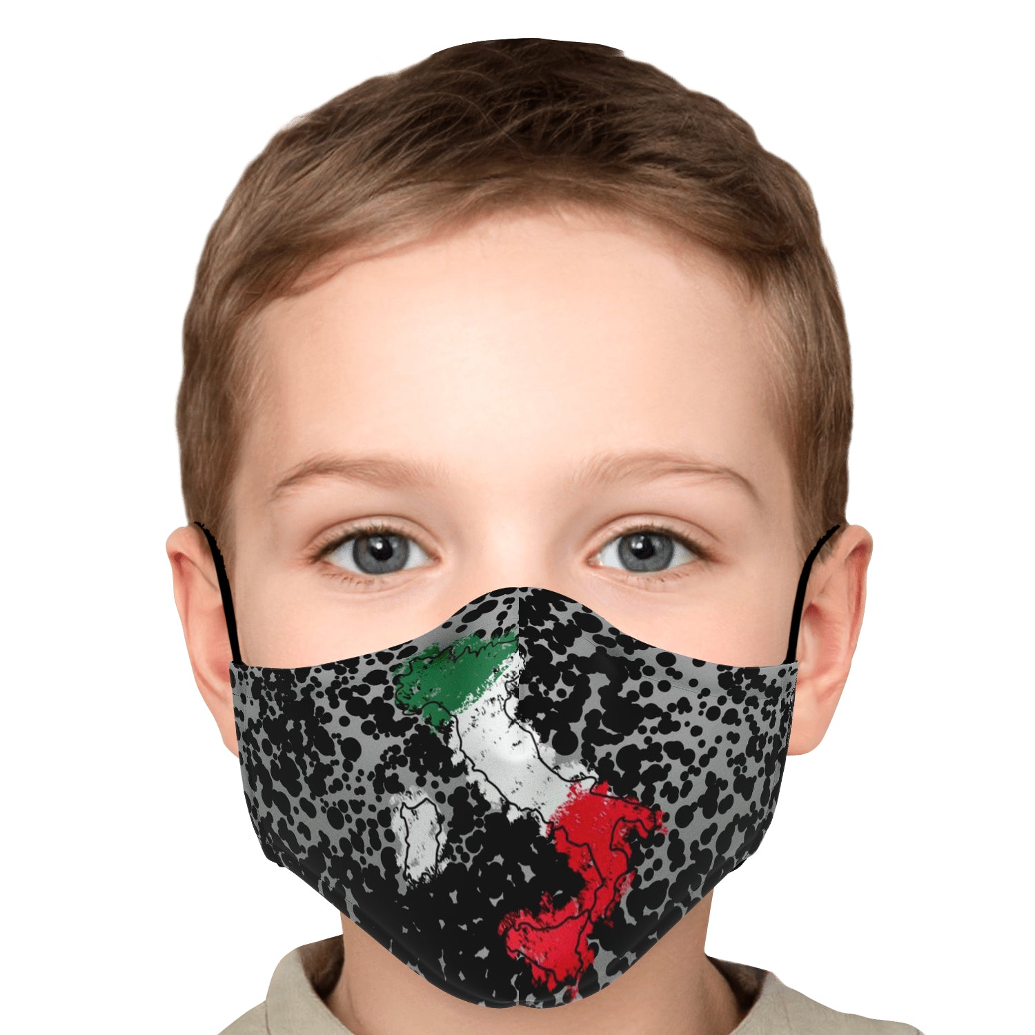 Italy Flag Map Paint Grey Face Mask + 2 PM 2.5 Filters