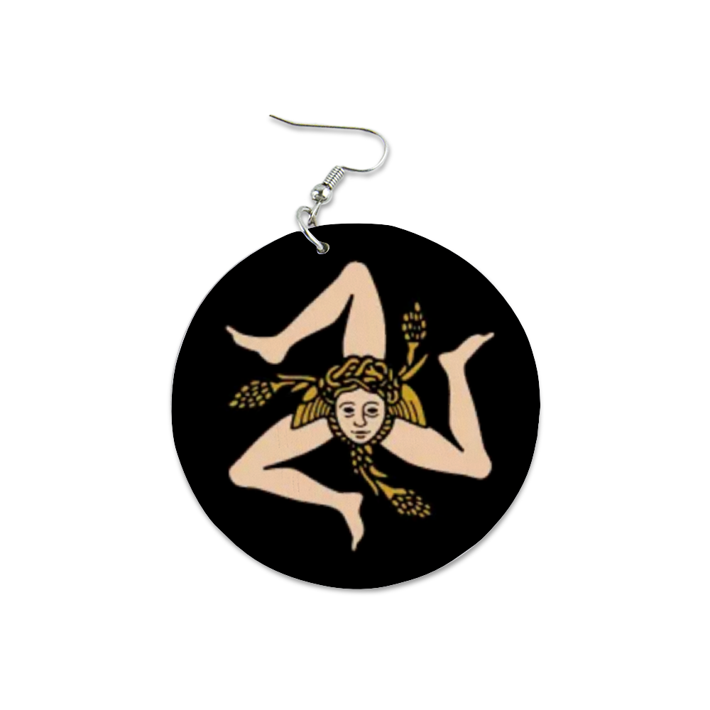 Sicilian Round Wooden Earrings