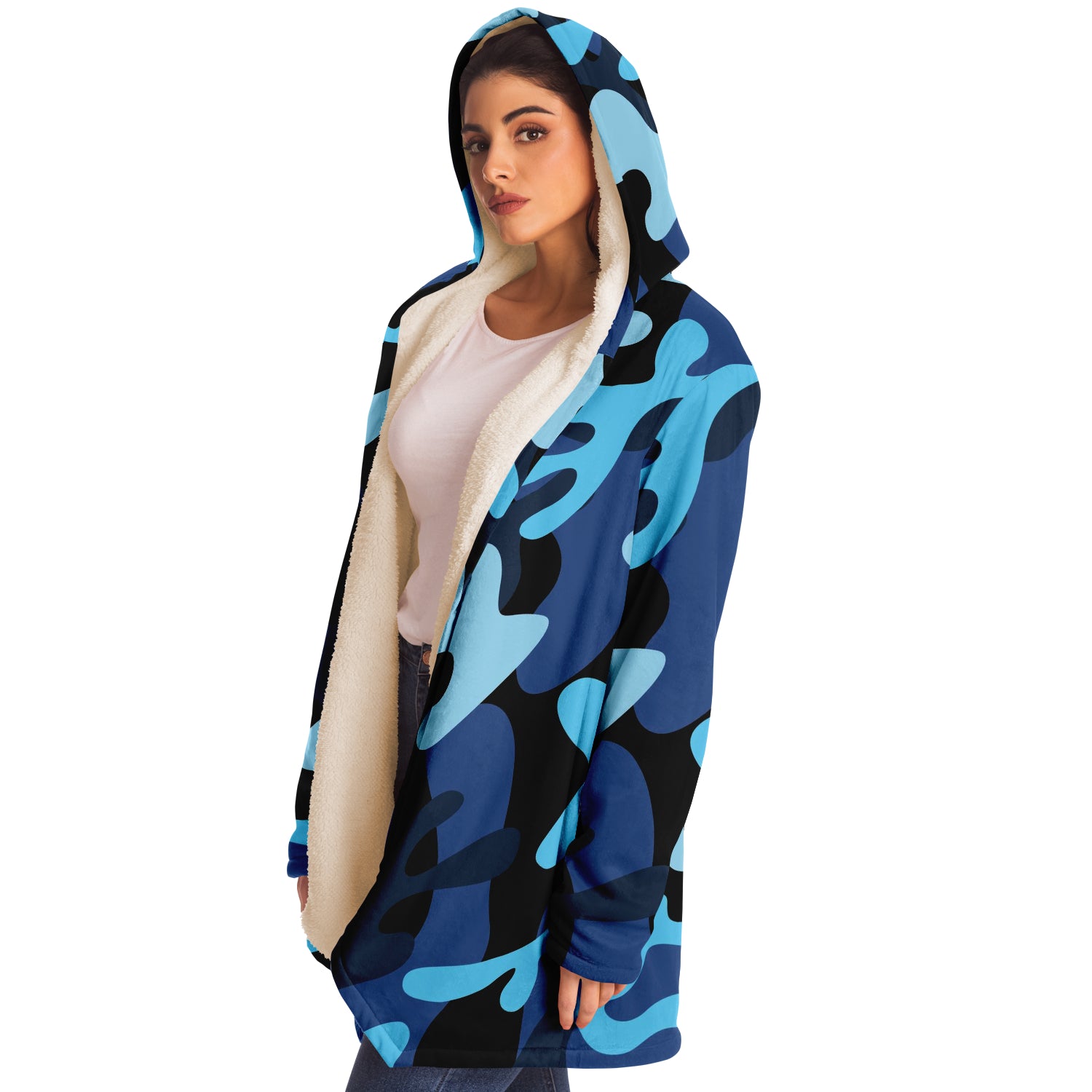 Italian Pride Blu Camo Microfleece Cloaks