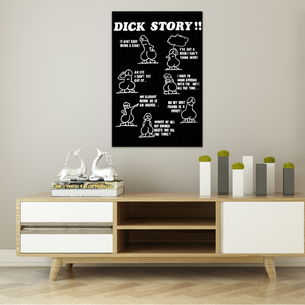 Dick Story Funny 16"x24" Streched Canvas Print Modern Home Decor Art Ornament Wall Decoration (with Wooden Frames)