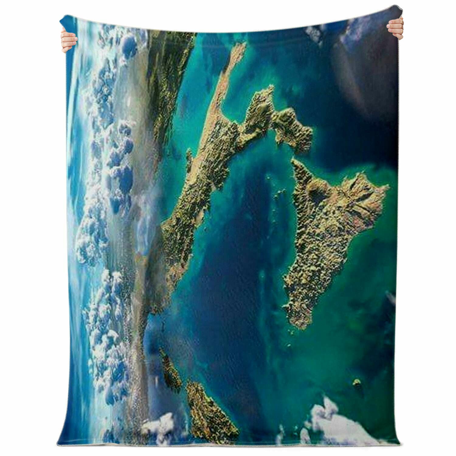 Italy Satellite View Premium Microfleece Blanket