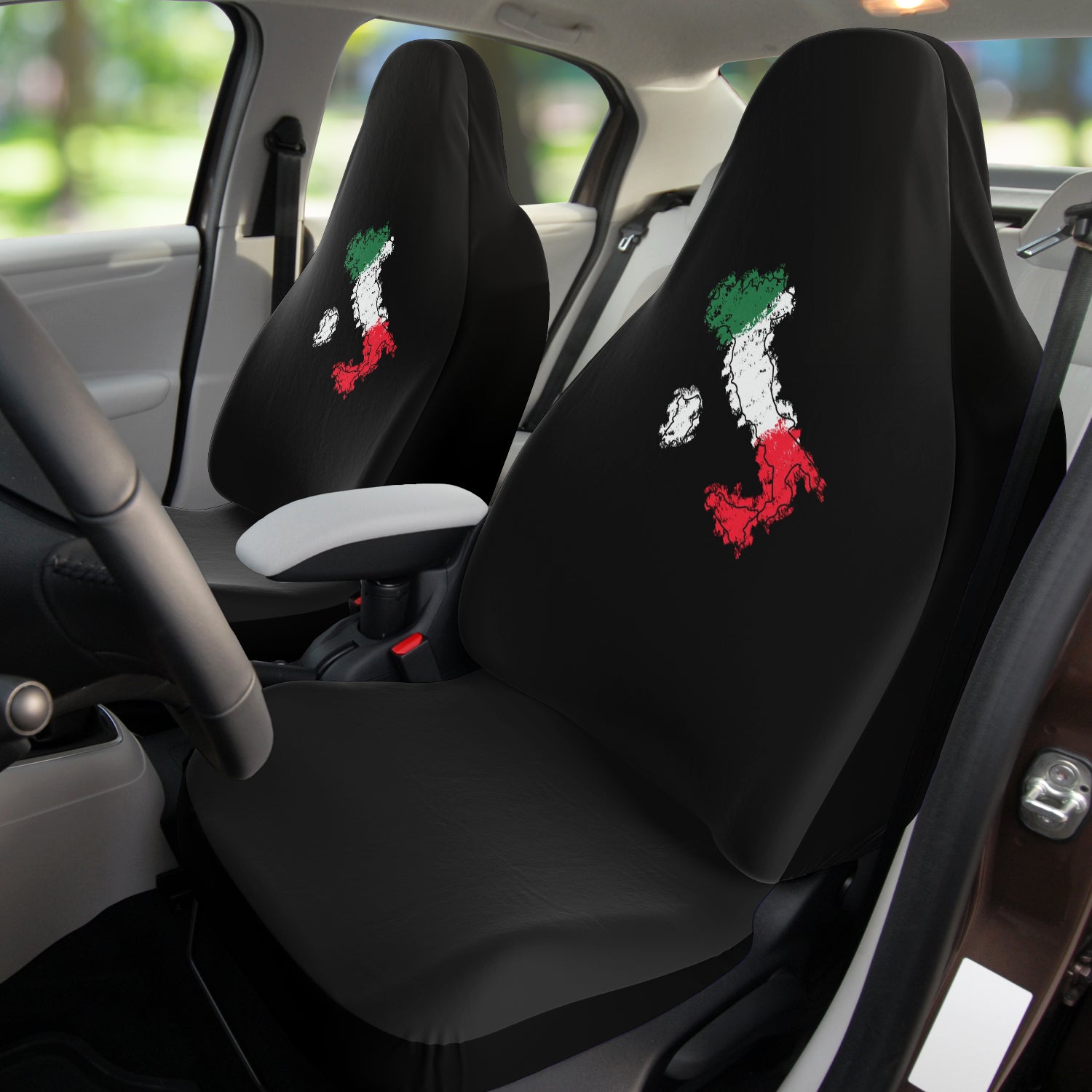 Italy Flag Map Car Seat Covers (Set Of 2)