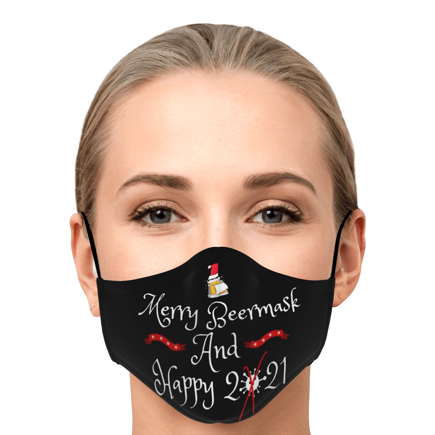 Merry Beermask And Happy 2021 Face Mask + 2 PM 2.5 Filters