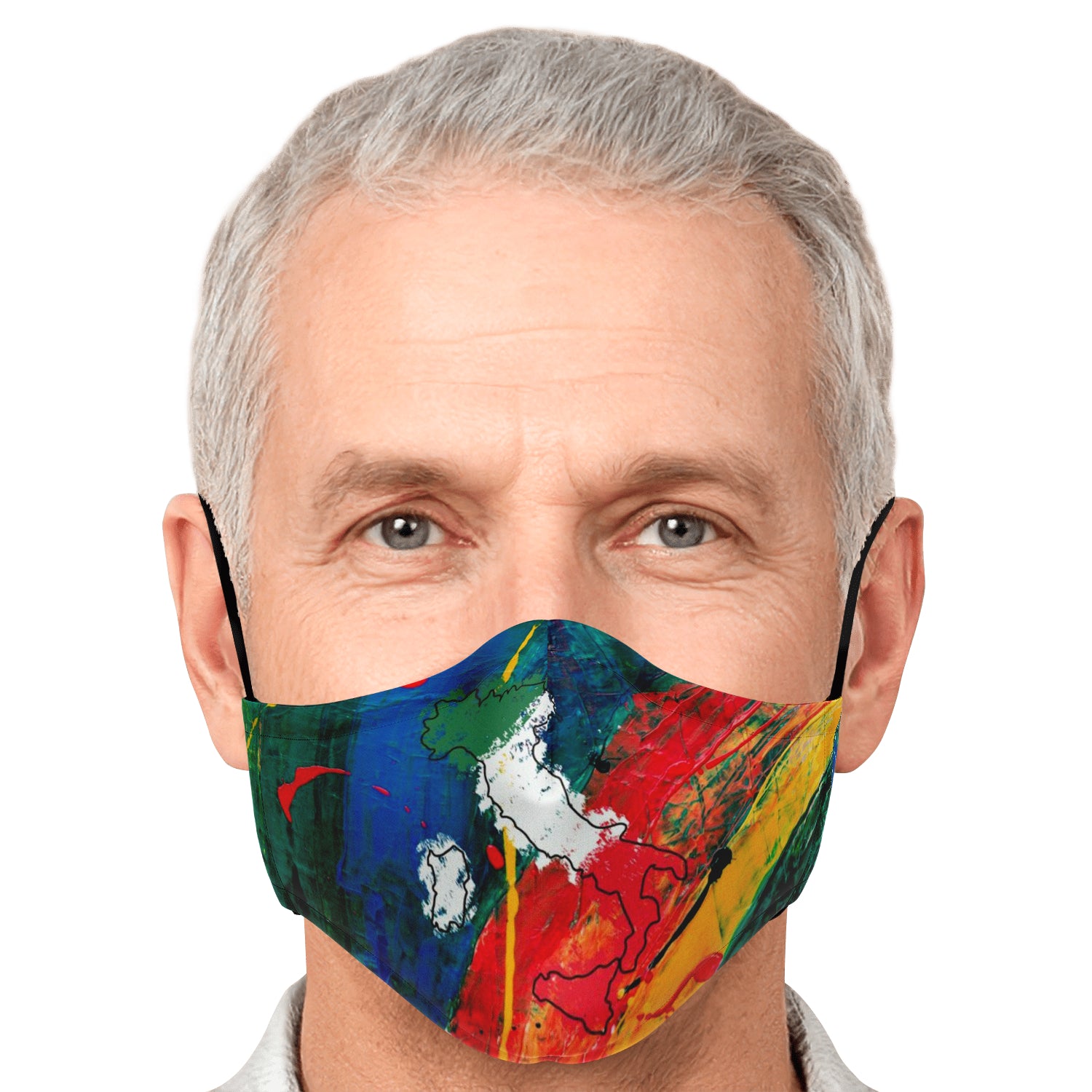 Italy Flag Map Paint Face Mask + 2 PM 2.5 Filters