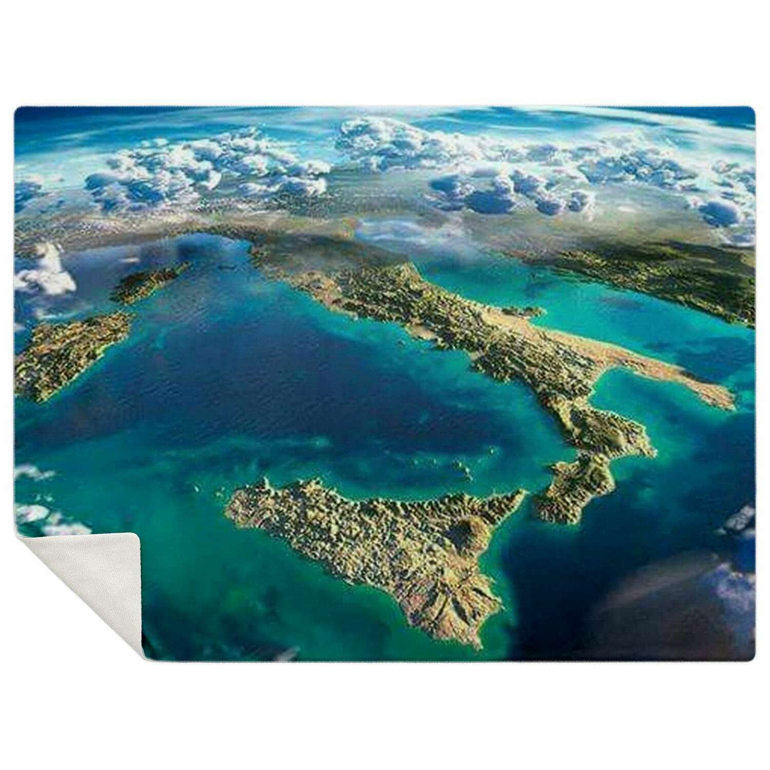 Italy Satellite View Premium Microfleece Blanket