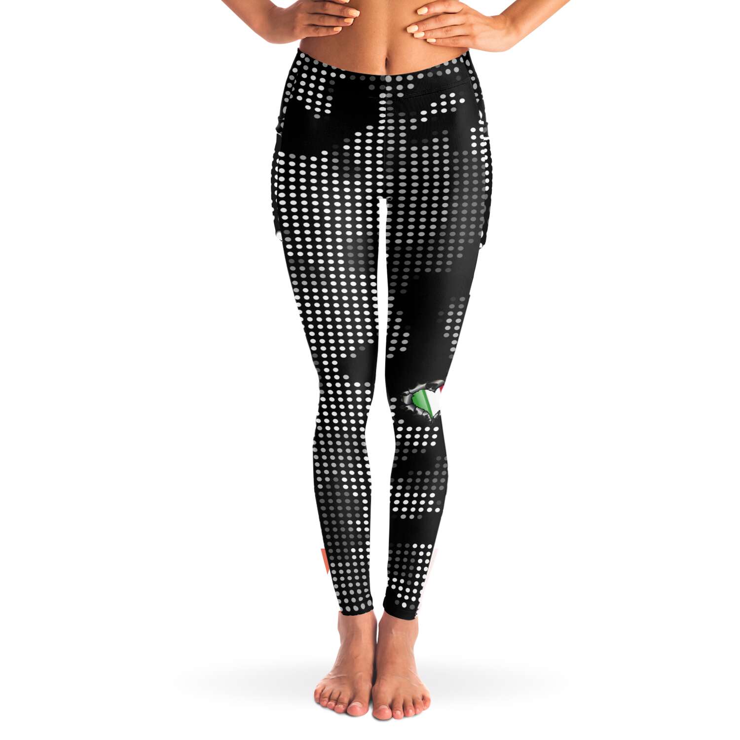 Italian Inside Carbon Fiber Grey Camo Mesh Pocket Leggings