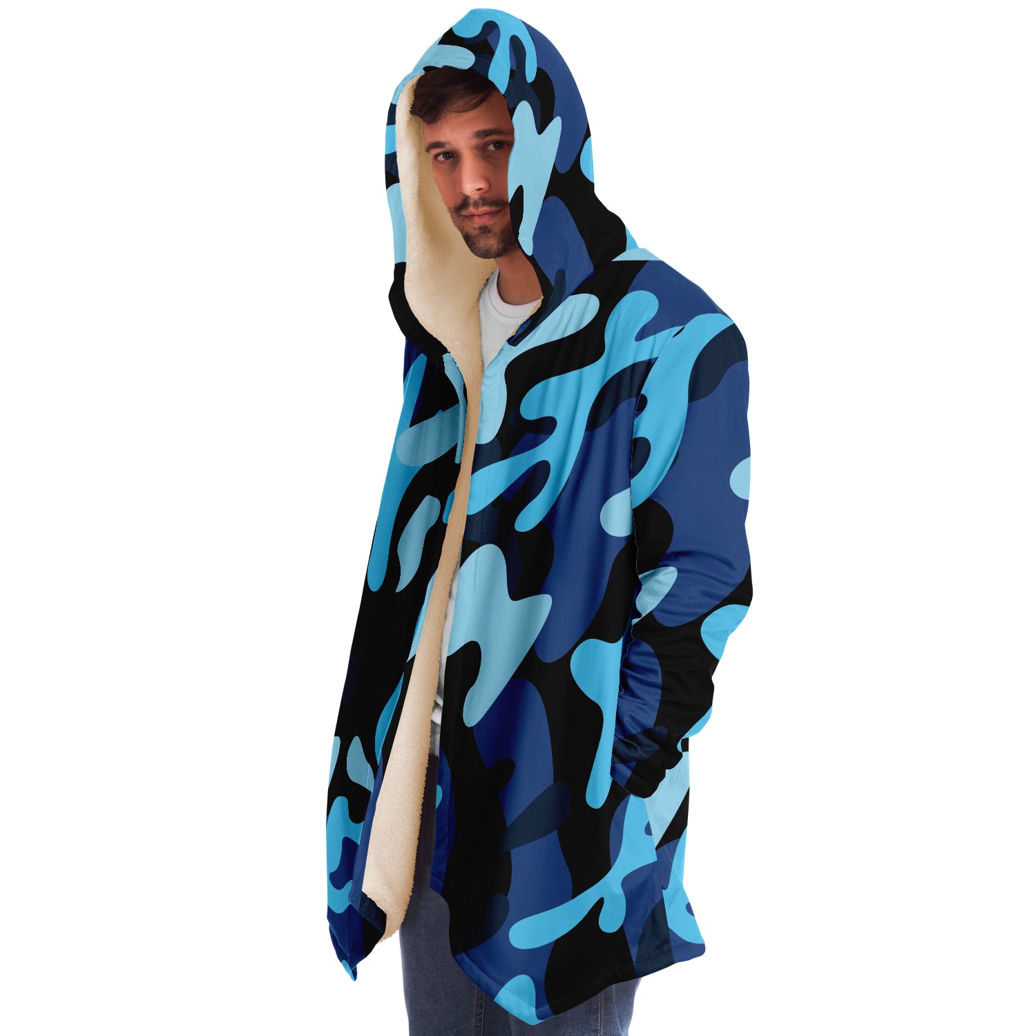 Italian Pride Blu Camo Microfleece Cloaks