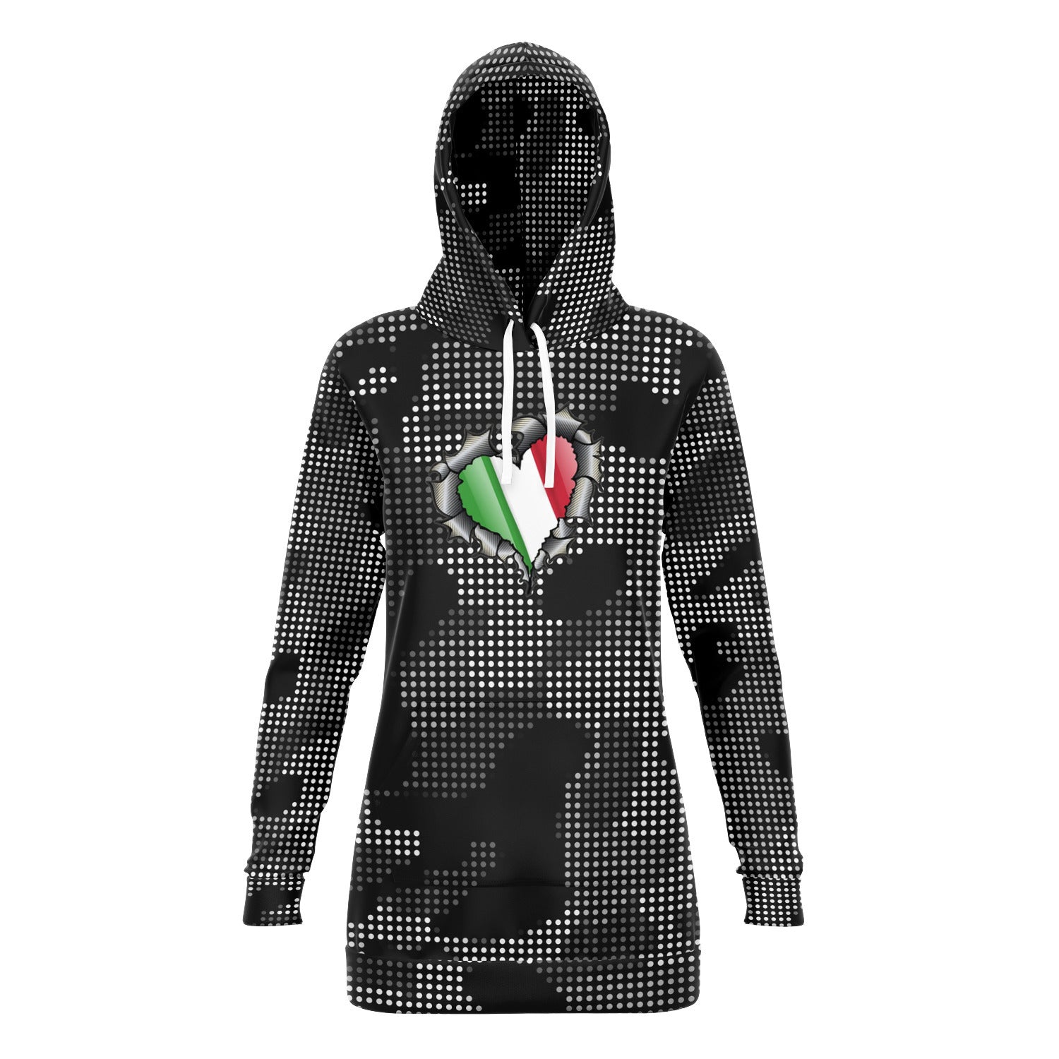 Italian Inside Carbon Fiber Grey Camo Hoodie Dress