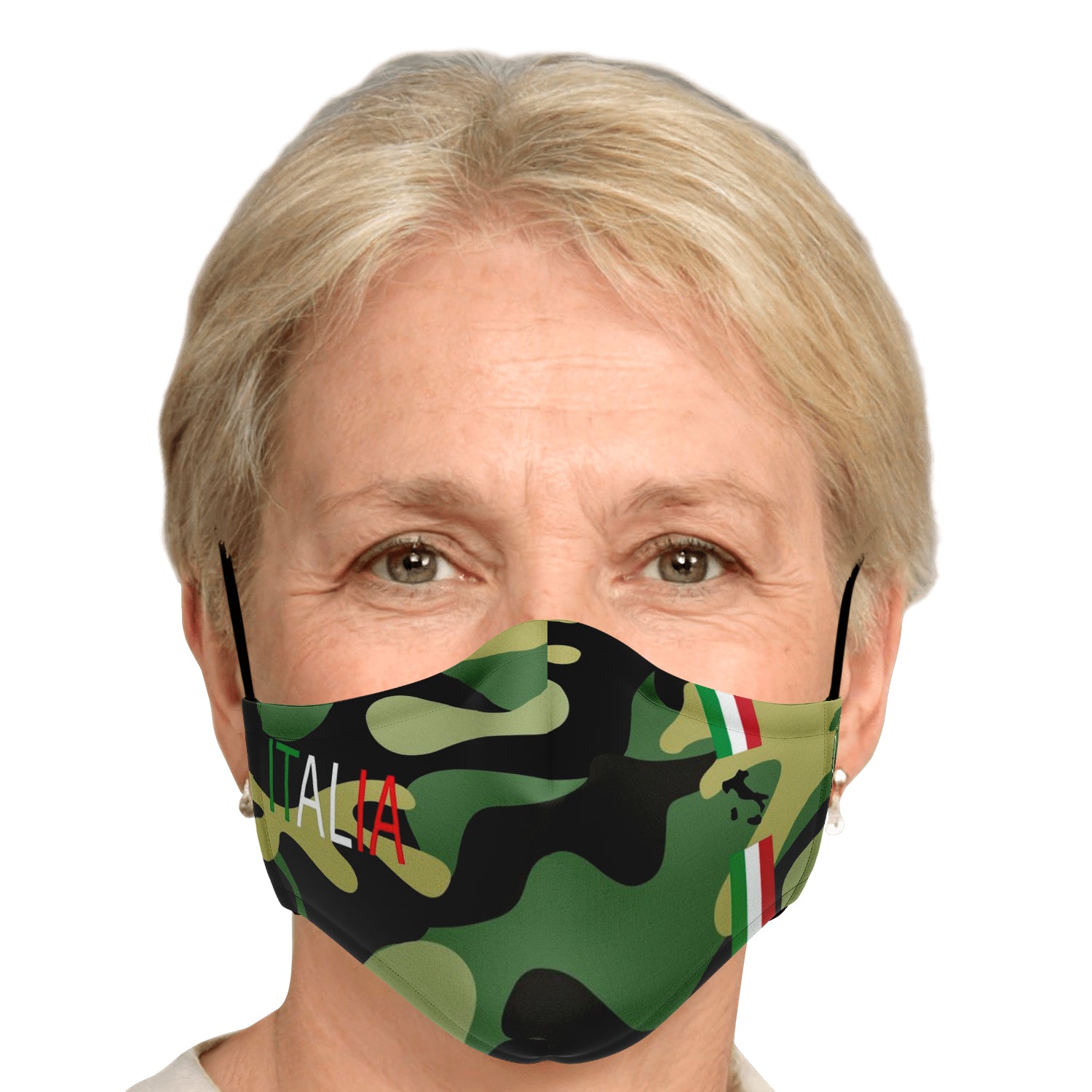 Italia Green Camo Face Mask + 2 PM 2.5 Filters