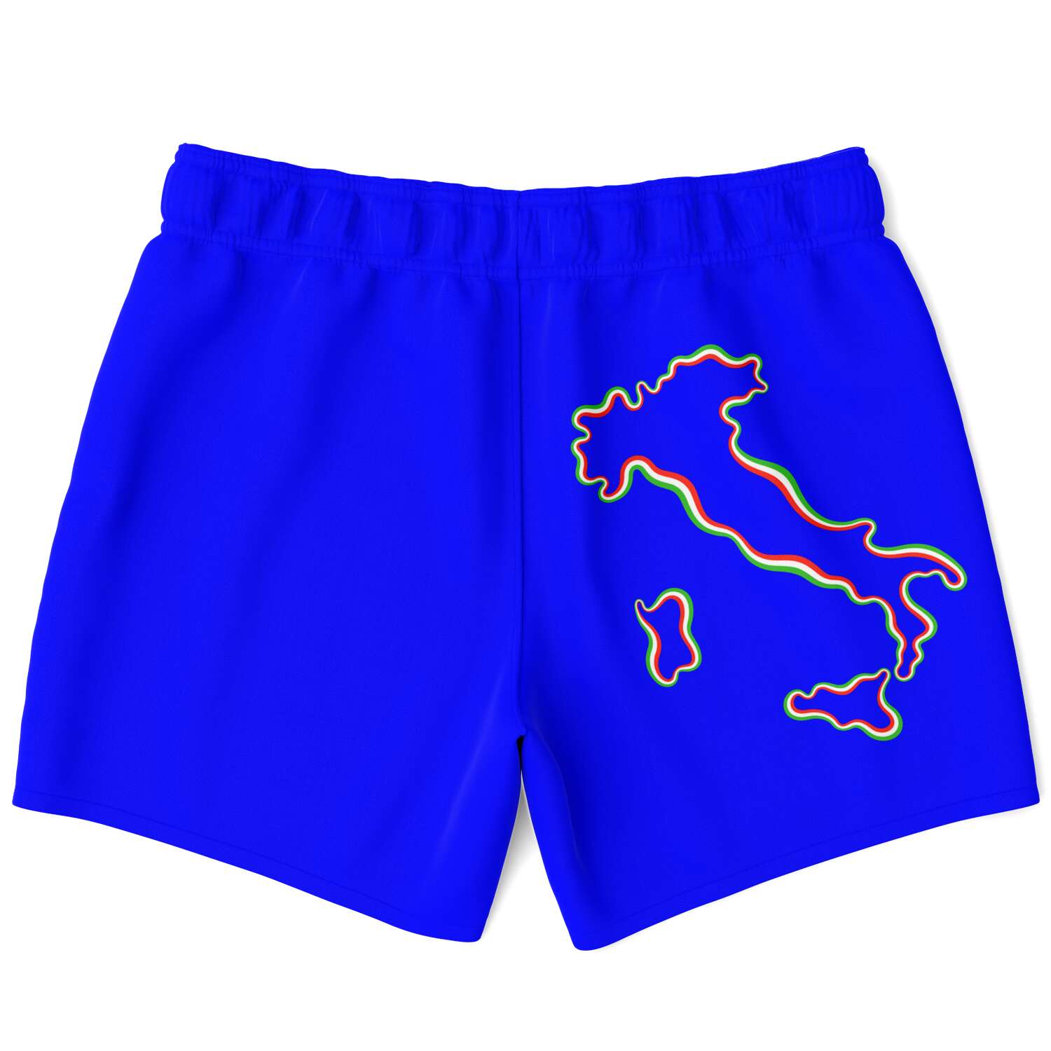 Italia Flag Map Blu Swim Trunks Men