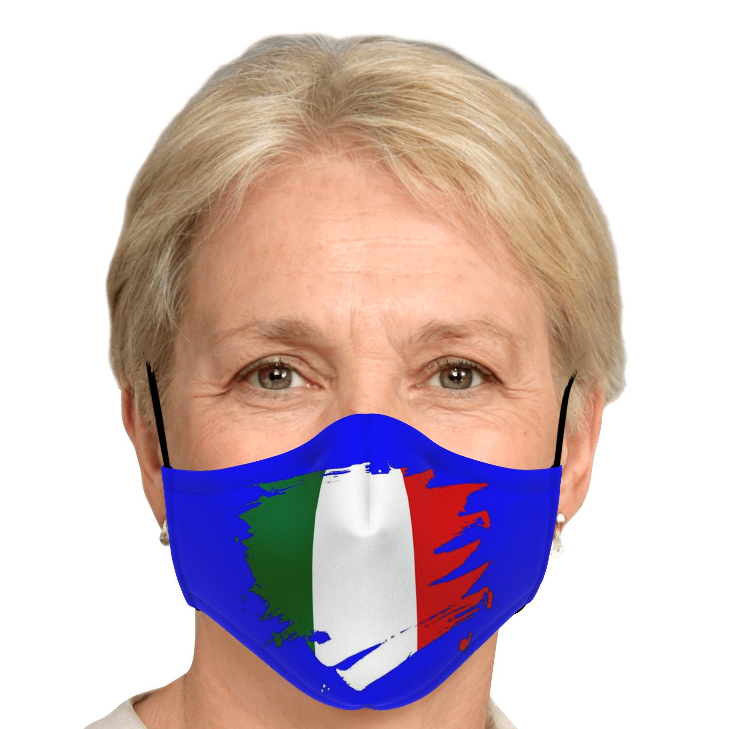 Italian Flag Paint Blu Face Mask + 2 PM 2.5 Filters