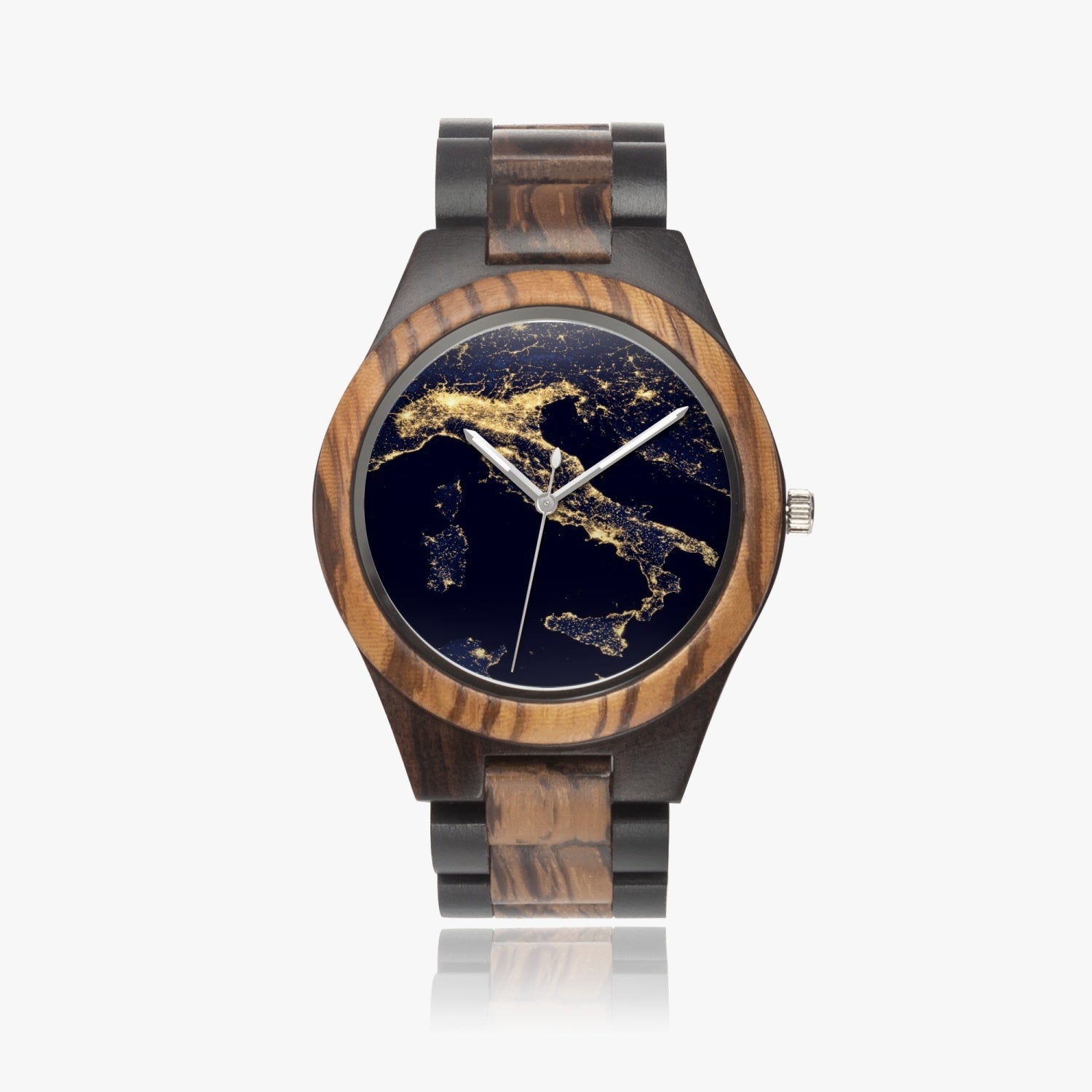 Italy Sat View Contrast Wooden Watch