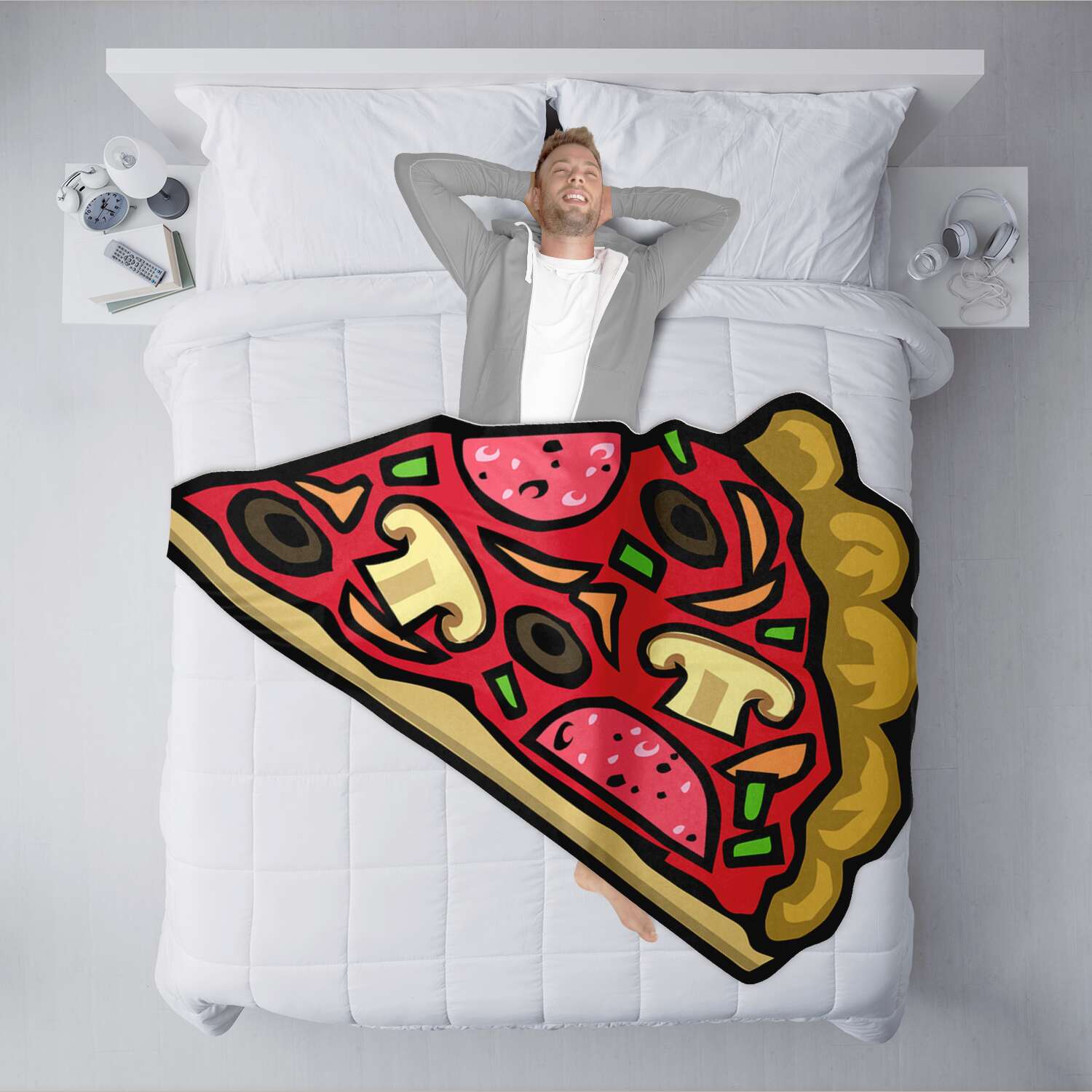 Pizza Slice Freeform Microfiber Fleece Blanket