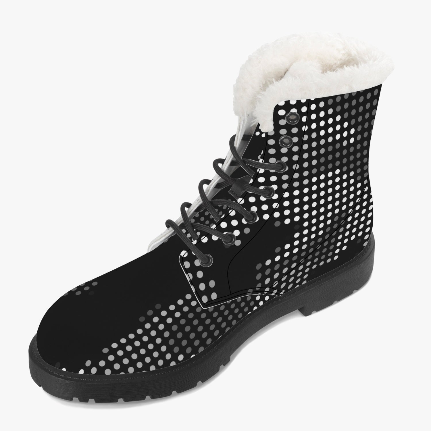 I Love Italy Carbon Grey Camo Faux Fur Leather Boots