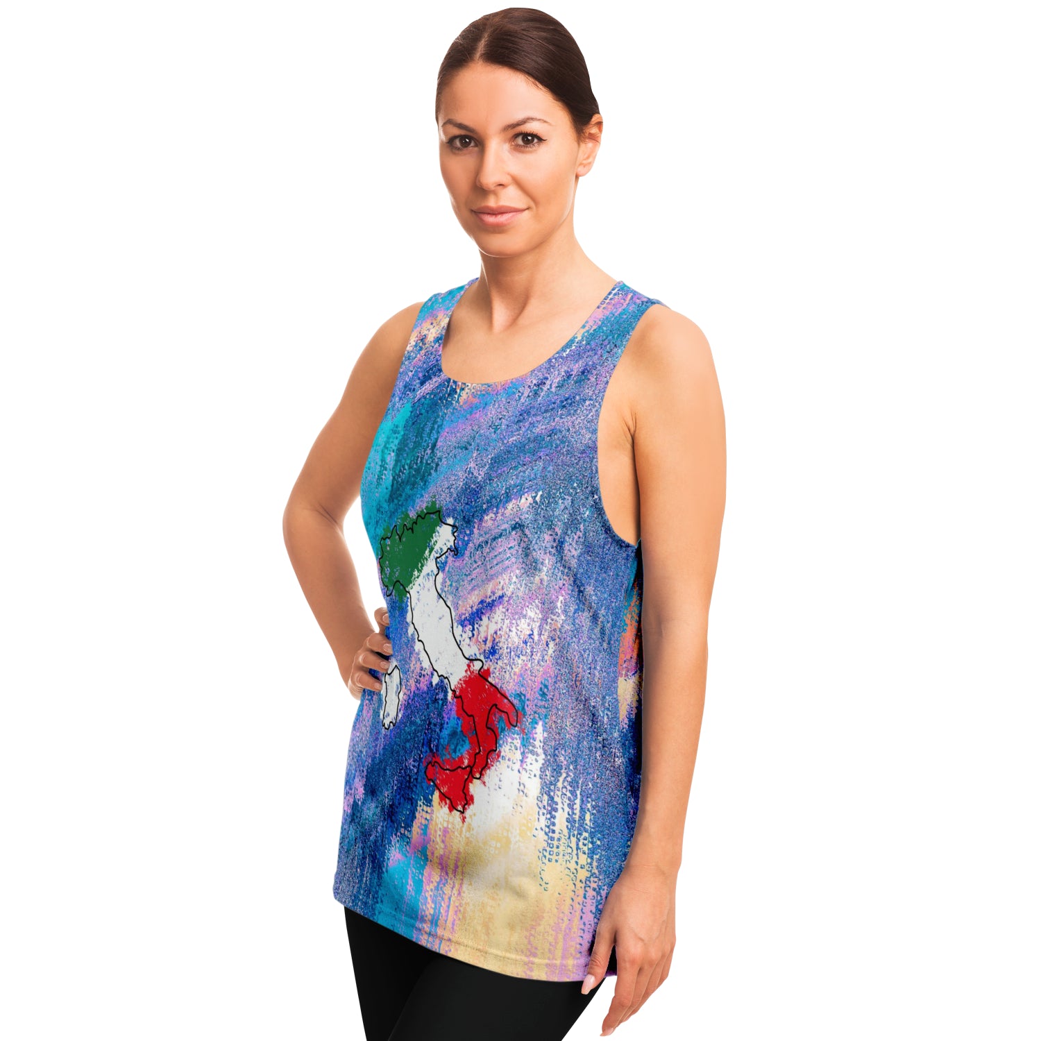 Italy Flag Map Paint Unisex Tank