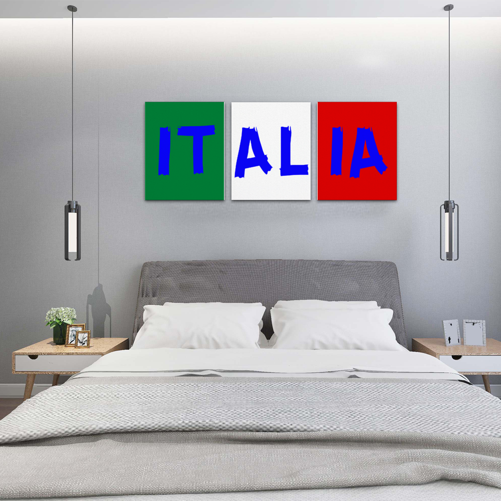 Italia Assembled Frameless 3 pcs 16" x 20" Canvas Print Wall Art 3-Pieces/Set With Wooden Frames