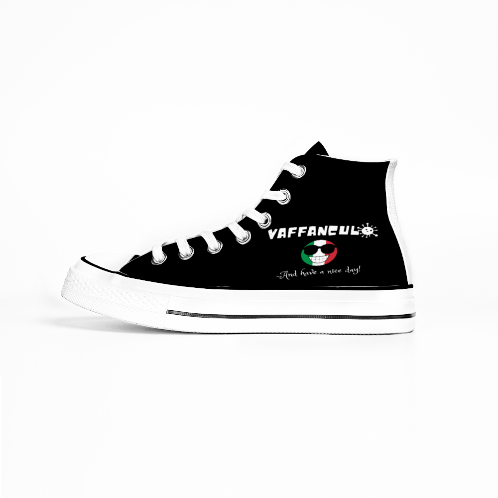 Vaffanculo And Have A Nice Day Canvas High Top Sneakers