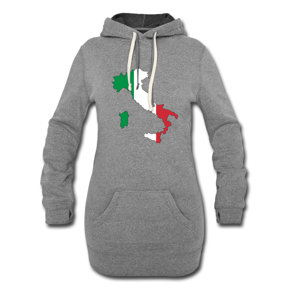 Flag Map Of Italy Women's Hoodie Dress - heather gray