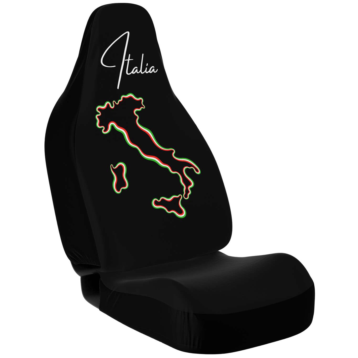 Italia Flag Map Car Seat Covers (Set Of 2)