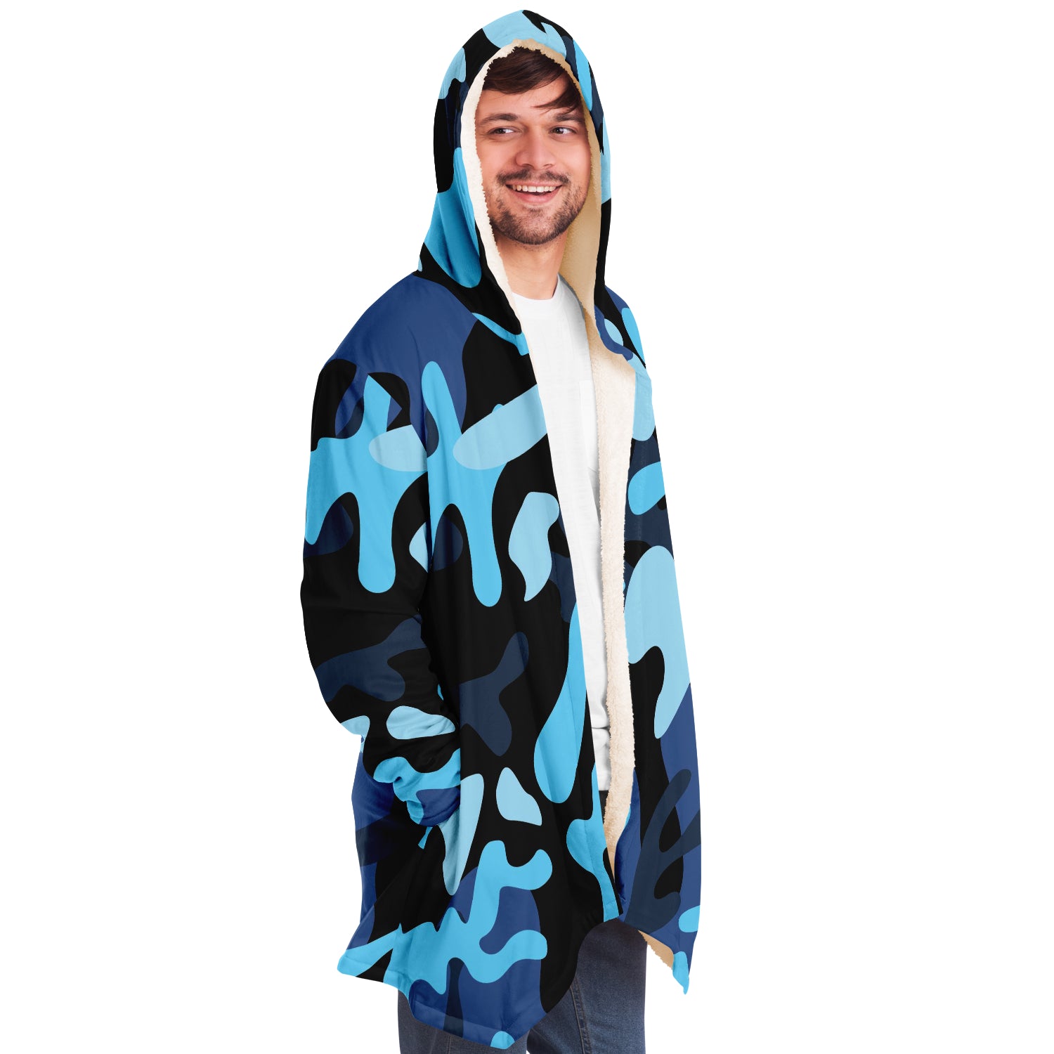 Italian Pride Blu Camo Microfleece Cloaks