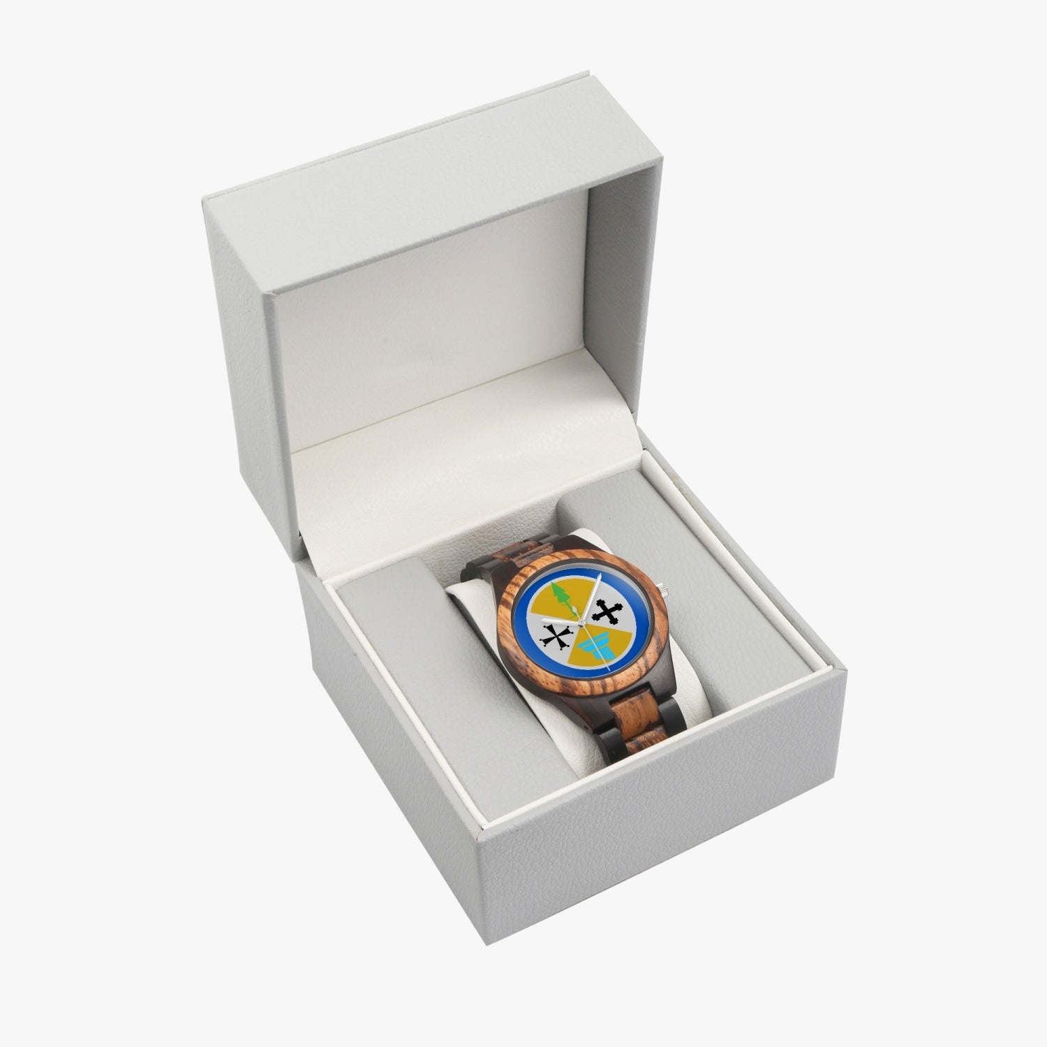 Calabria Flag Contrast Wooden Watch