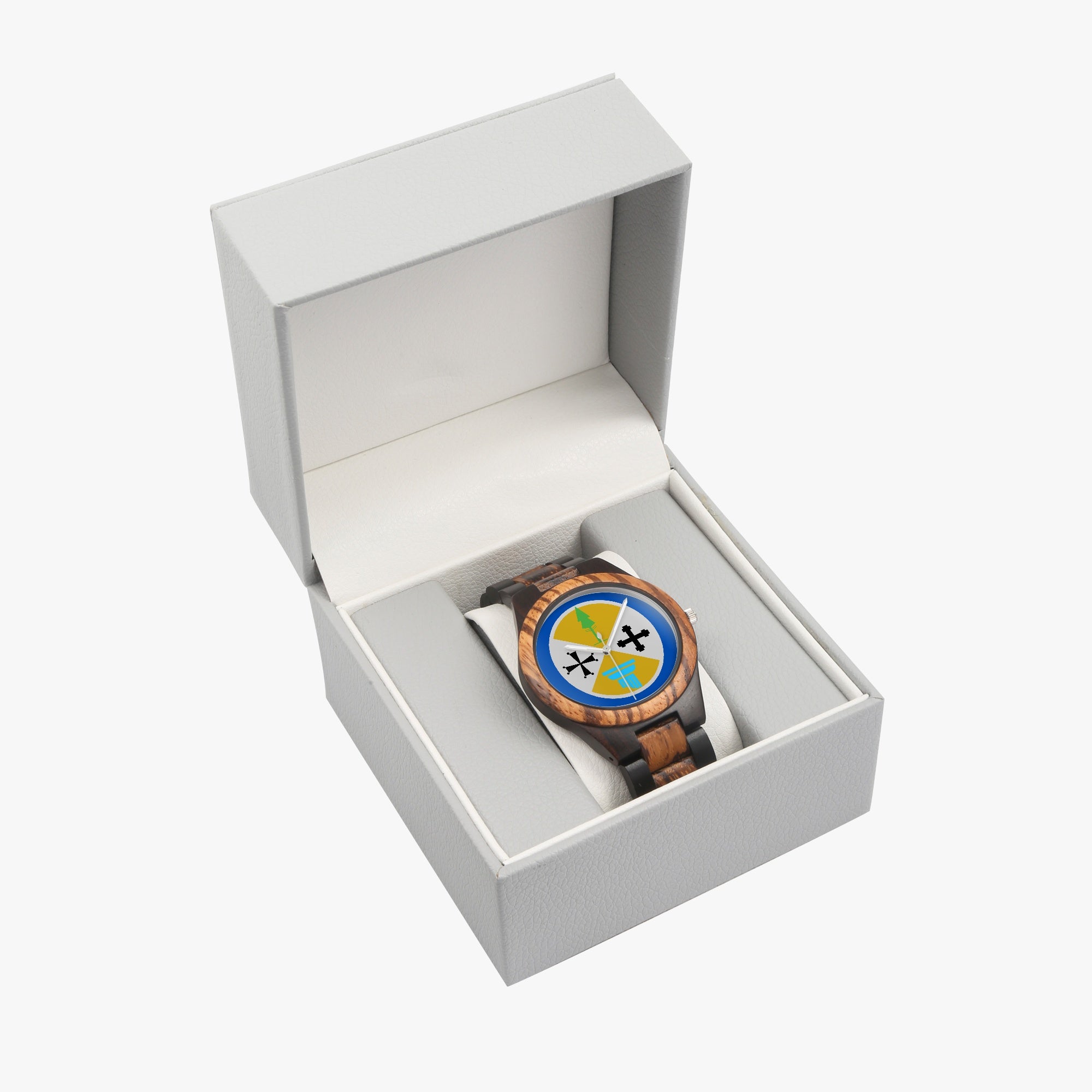 Calabria Flag Contrast Wooden Watch